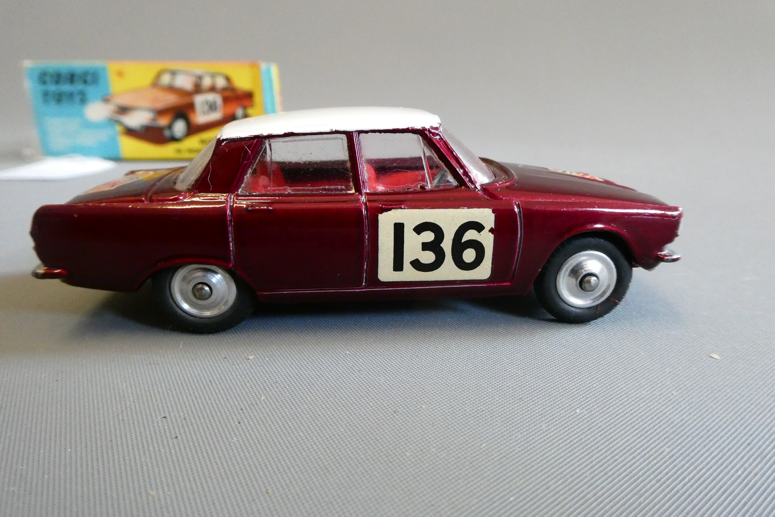 Corgi 322 Rover 2000 Monte Carlo, trim box has some repairs, fair, model good to excellent. Some Image