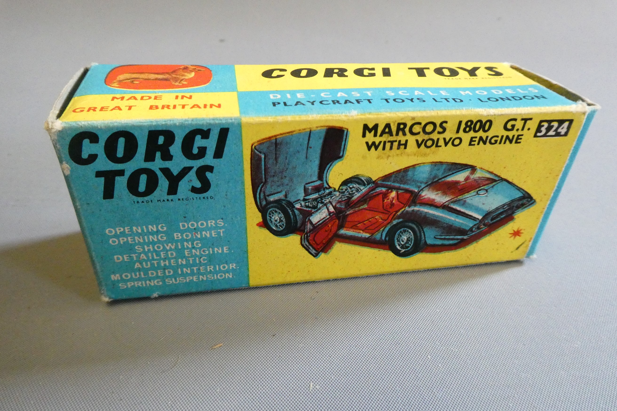 Corgi 263 Marlin Rambler and 324 Marcos 1800 GT, both items boxed, good+ (Est. plus 24% premium inc. Image