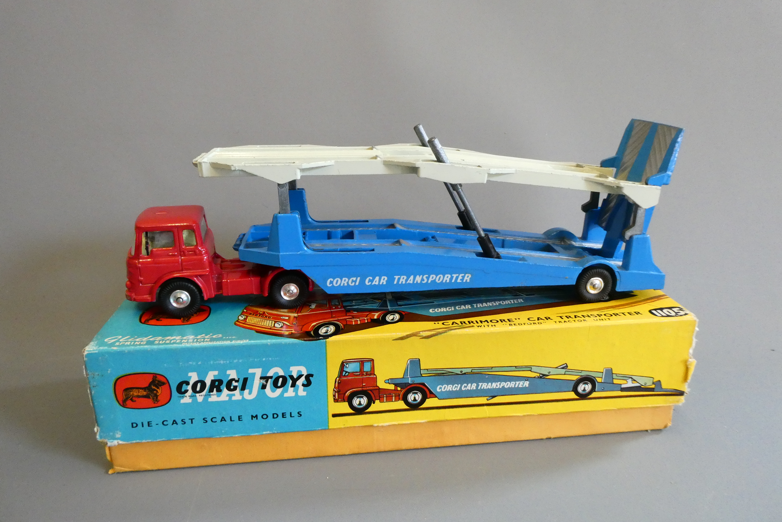 Corgi 1105 Carrimore car transporter. Box good with instruction sheet, model excellent with a few Image