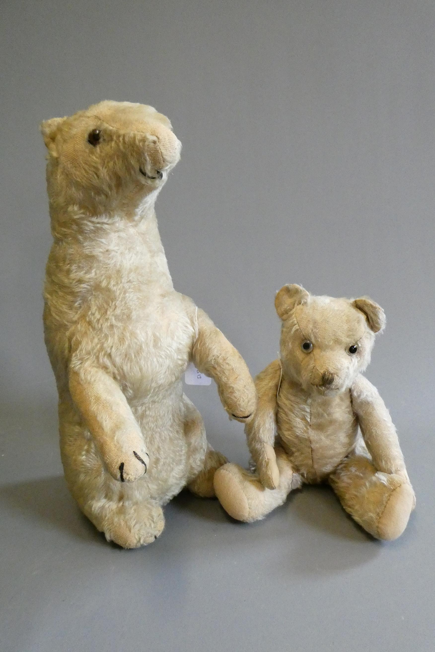 Two early 20th century plush bears Image