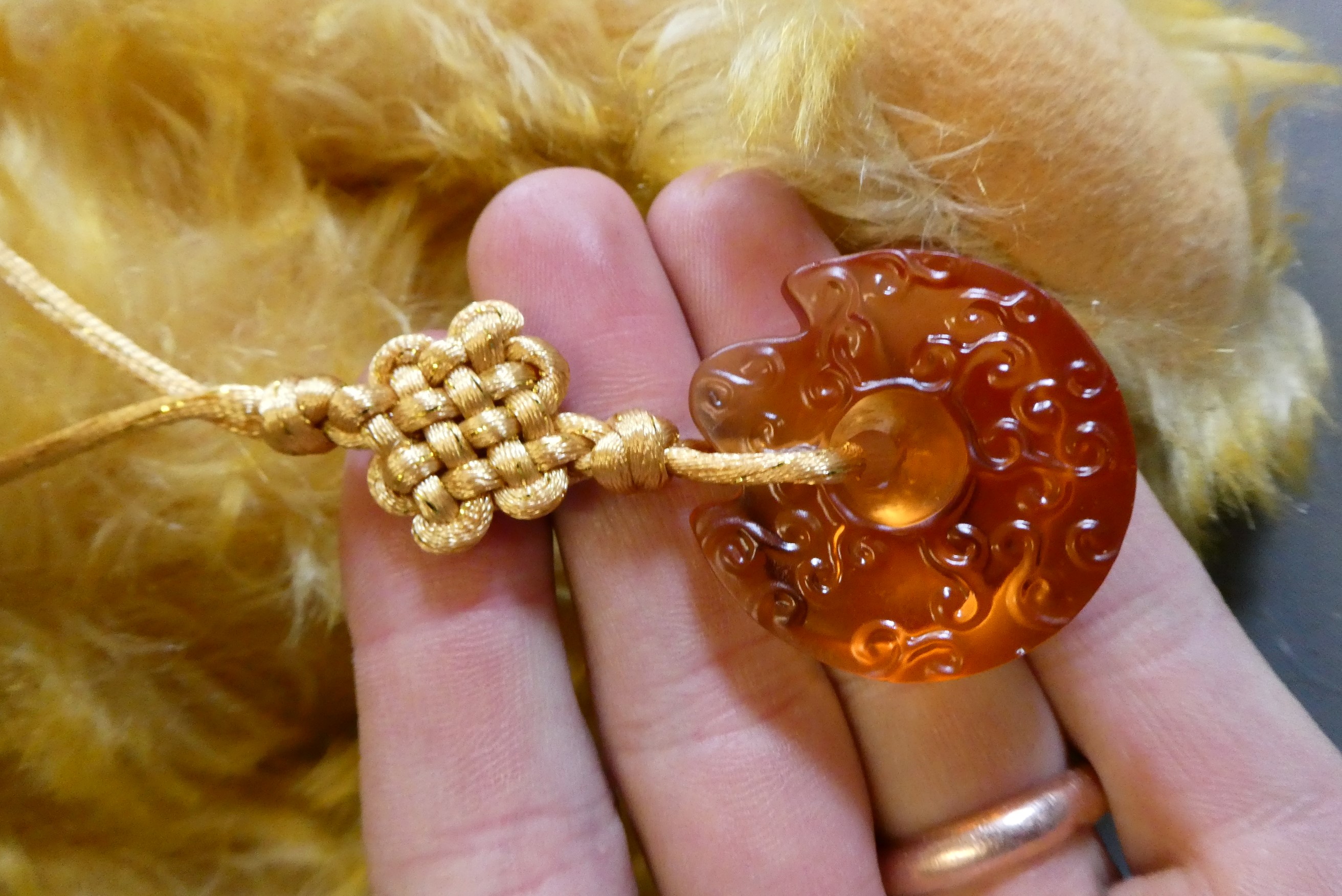 Two Steiff collectors bears, comprising a 32cm 2001 bear with orange glass medallion, and a 31cm Image