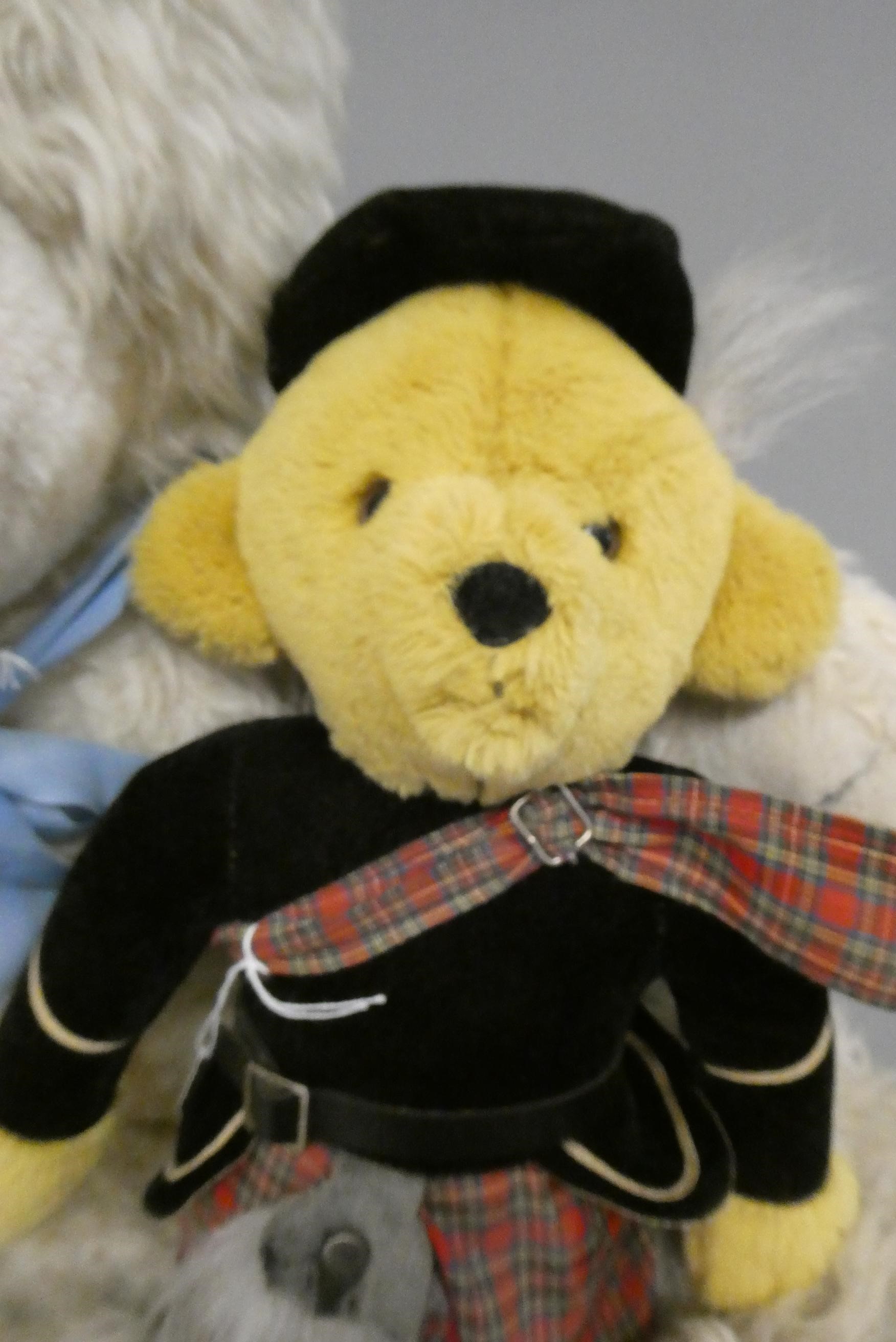 A large Wendy Boston teddy bear, with long white plush, sewn nose and amber eyes, 33 1/2" high, Image