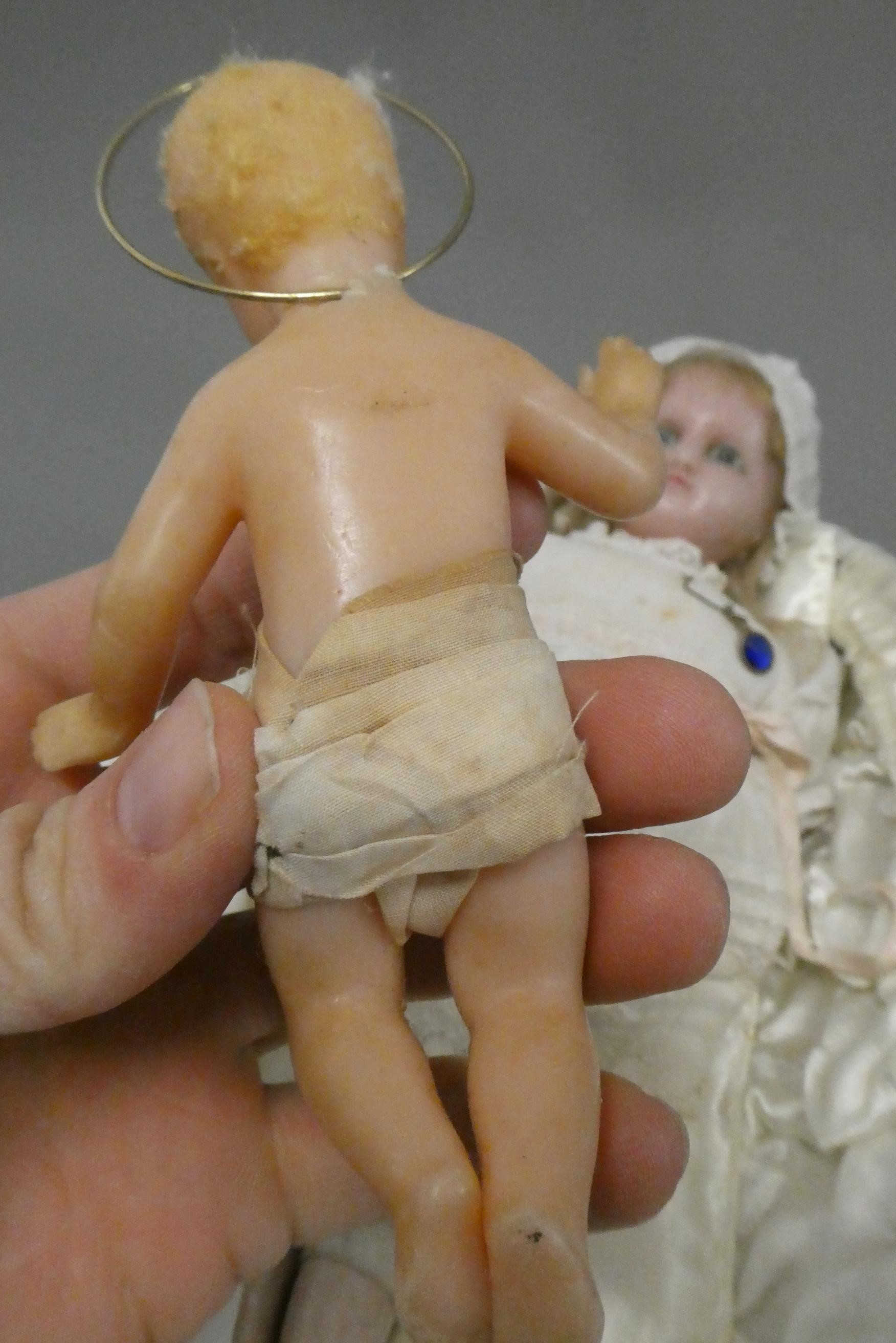 Two wax head dolls Image