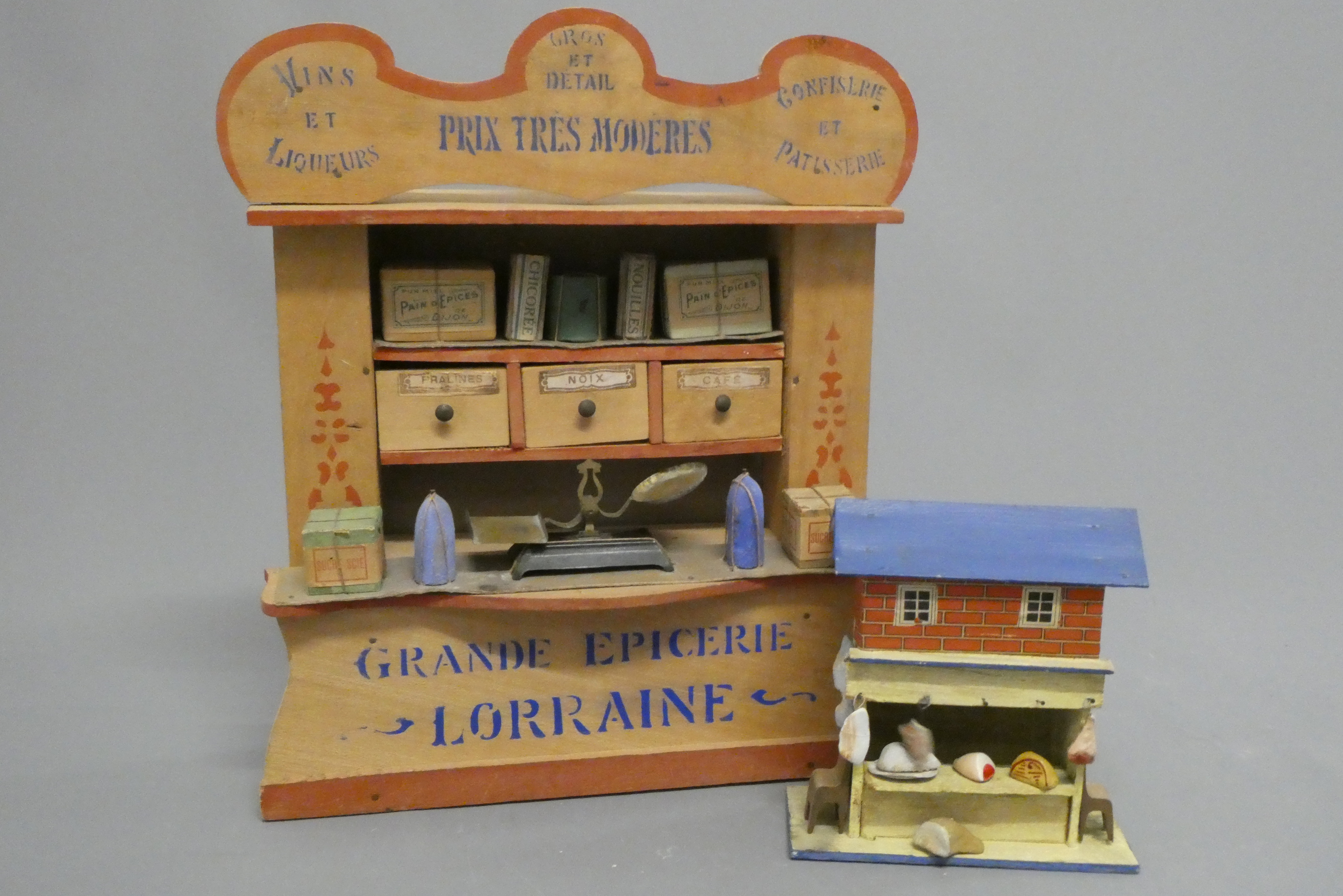 Two vintage doll's house/display items Image