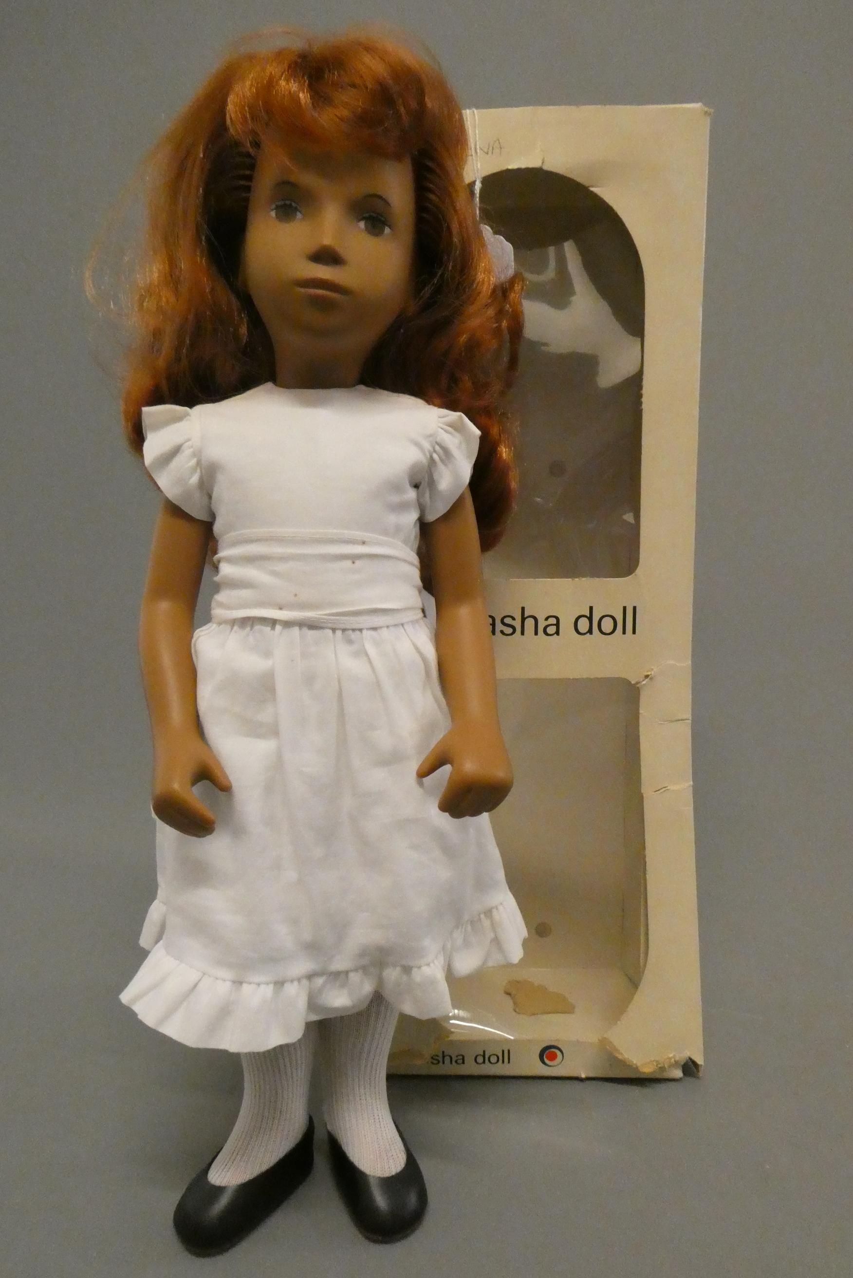 A Sasha doll, 108 "Redhead White Dress", in original outfit and box, doll 16 1/2" (Est. plus 24% Image