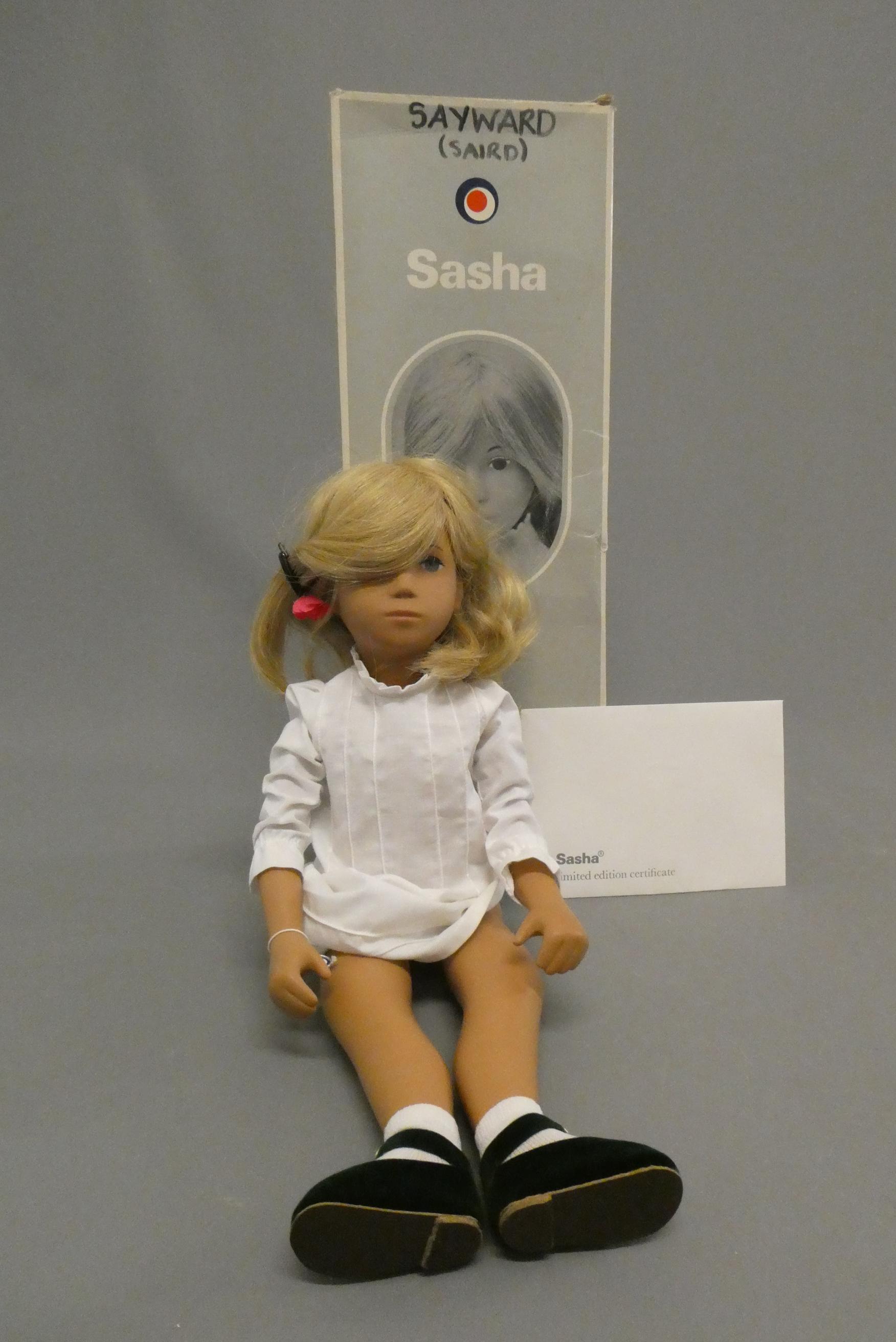 A Sasha doll, 182 "Fair hair Pintucks", limited edition, in original outfit, box and certificate, Image