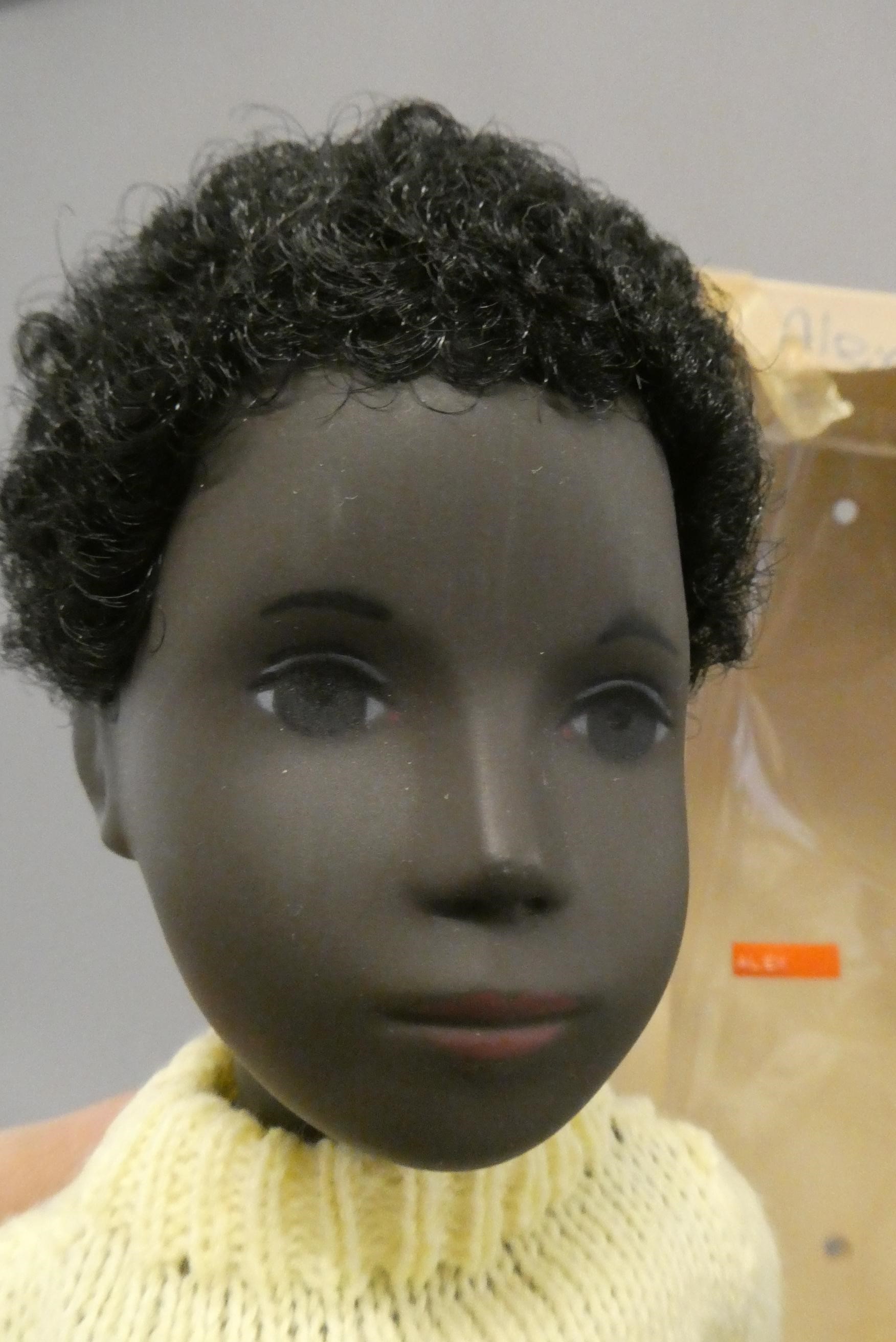 A Sasha doll, 309 "Black Boy Caleb", in original outfit and box, doll 16 1/4" (Est. plus 24% buyer's Image