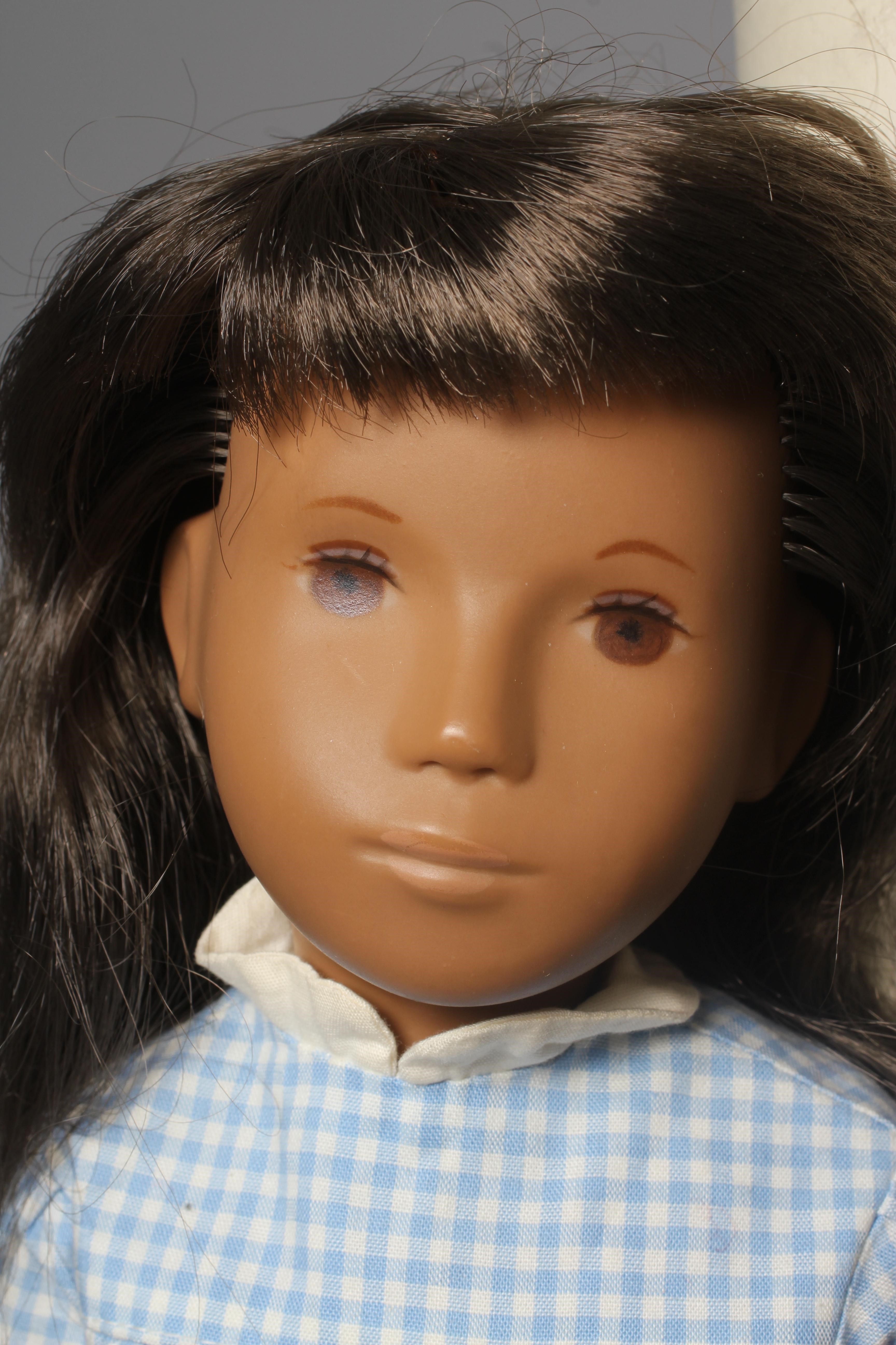 A Sasha doll, 4-103 Brunette Gingham, with original outfit and tube, doll 16" (Est. plus 24% buyer's Image