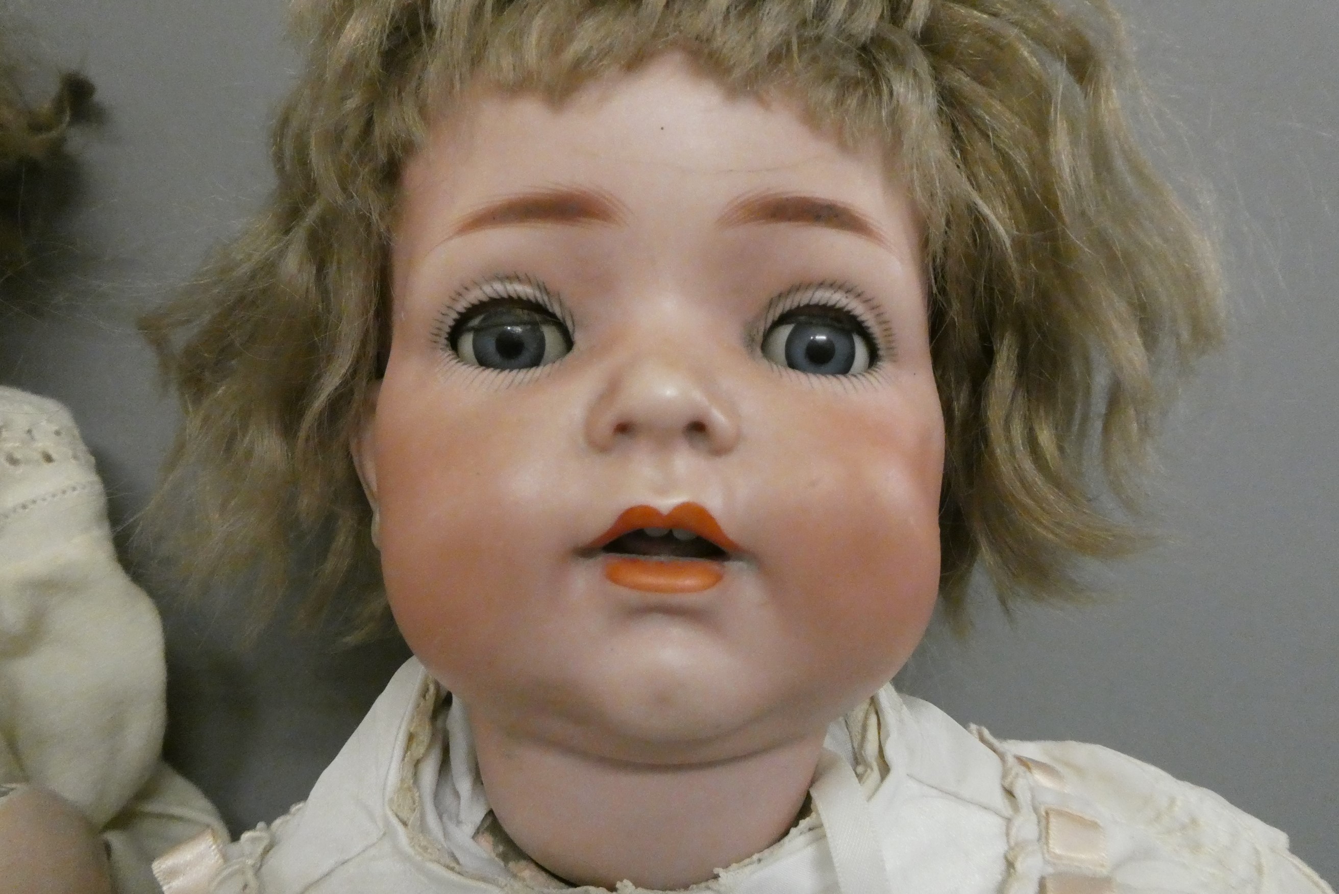 Two German bisque socket head dolls Image