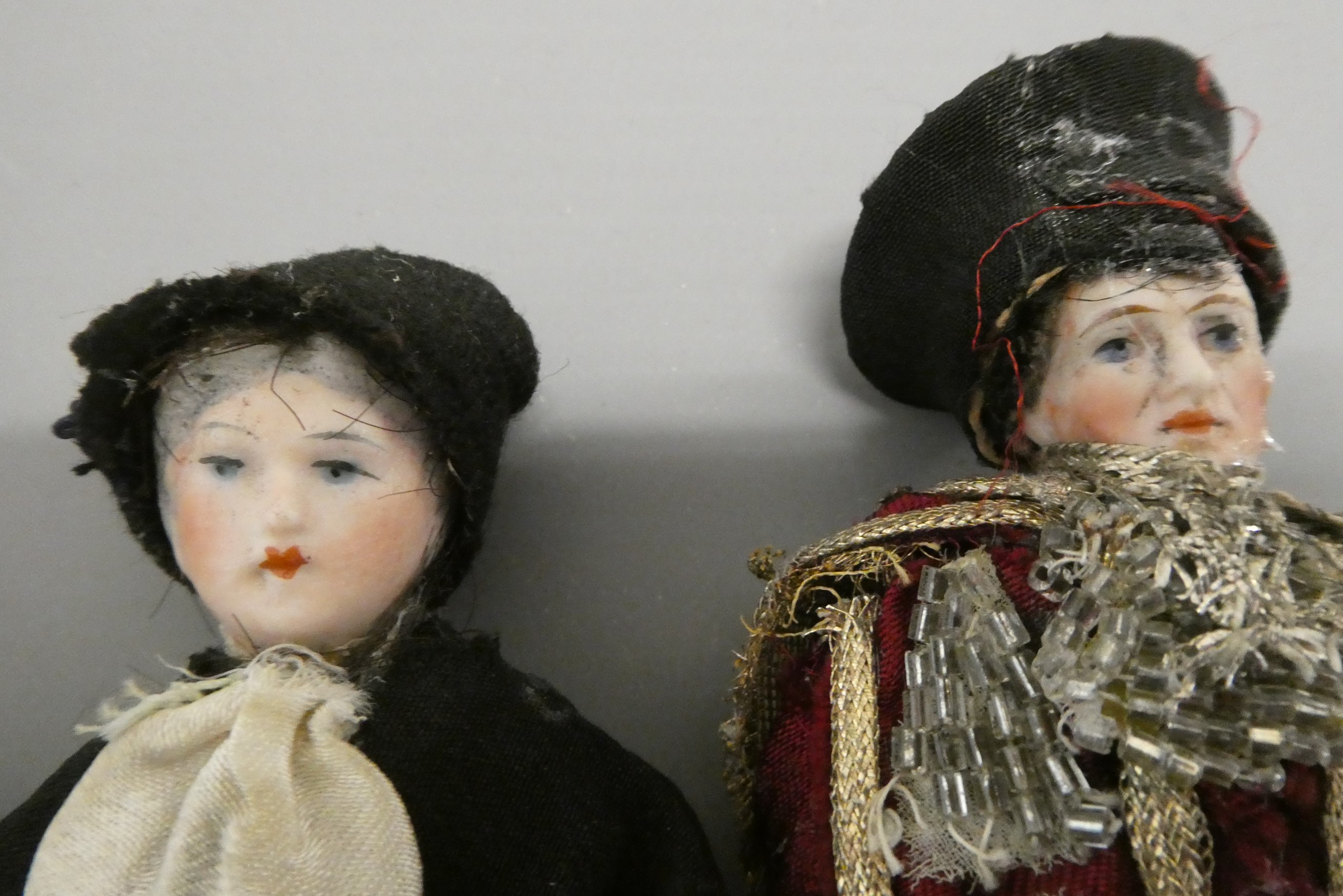 Four bisque shoulder head doll's house dolls, comprising four male priests, all with bisque lower Image