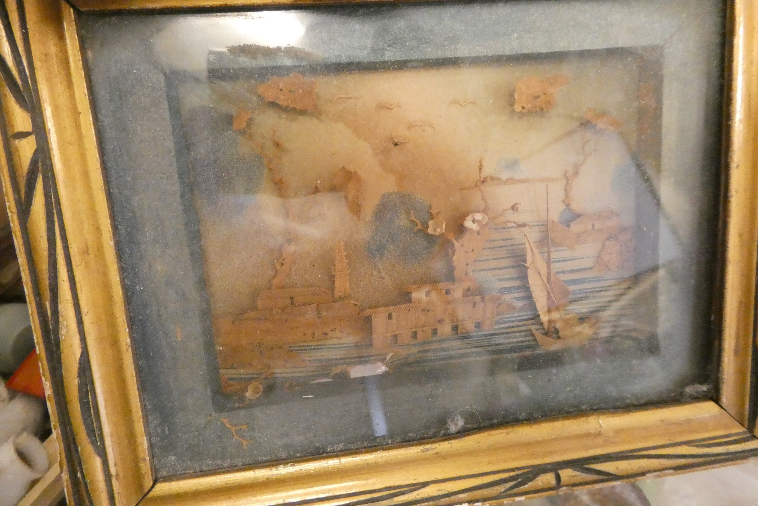 A box of doll's house accessories & furniture, including wood ceramic and celluloid examples, also Image