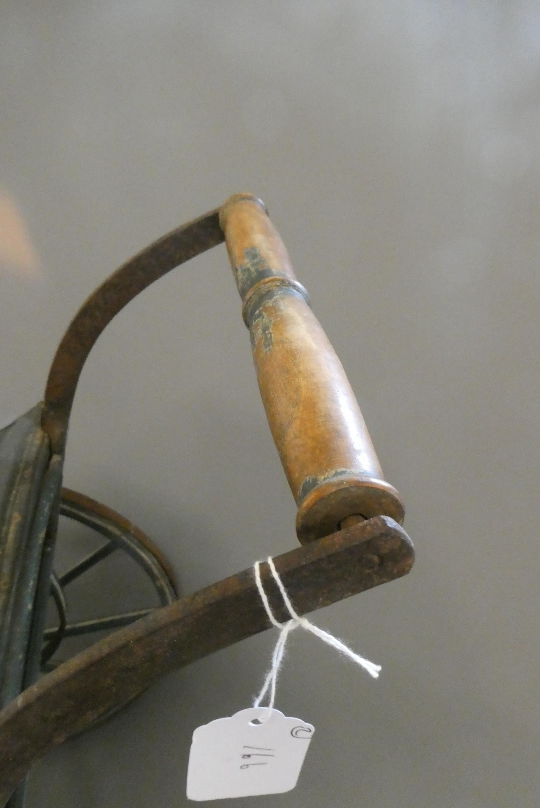 A Victorian three wheel doll's pram Image