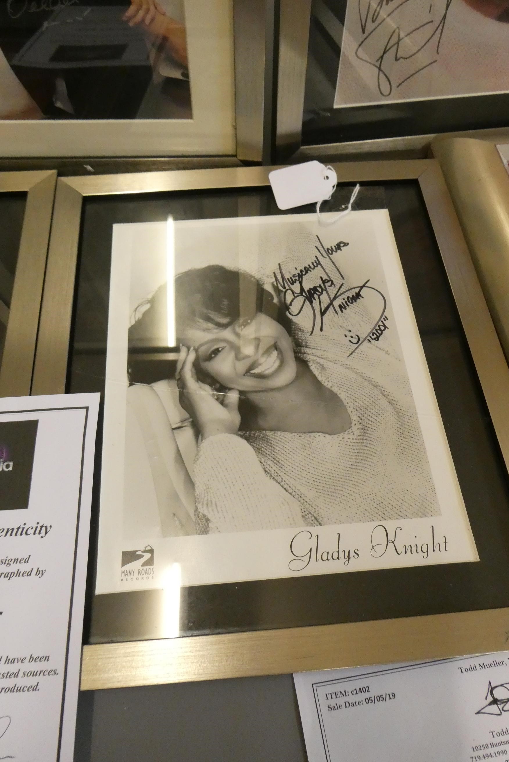 Five signed celebrity photographs comprising Tina Turner, Barbra Streisand, two Celine Dion and Image