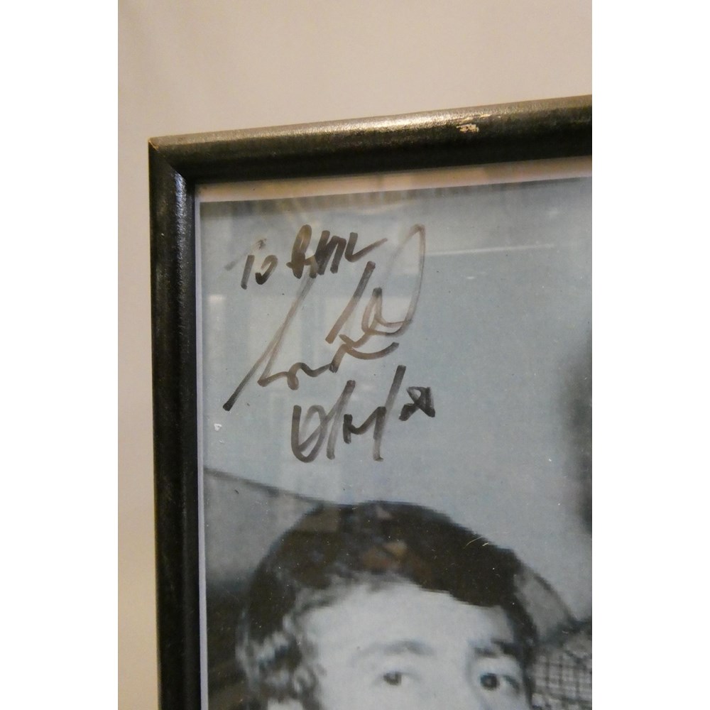 Sam Leach Two photographs signed by sam leach, photographed with members of the ...