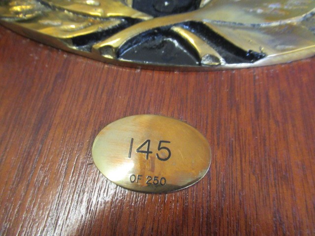 National Railway Museum reproduction A4 Mallard speed record holder brass plaque, Boxed with framed Image