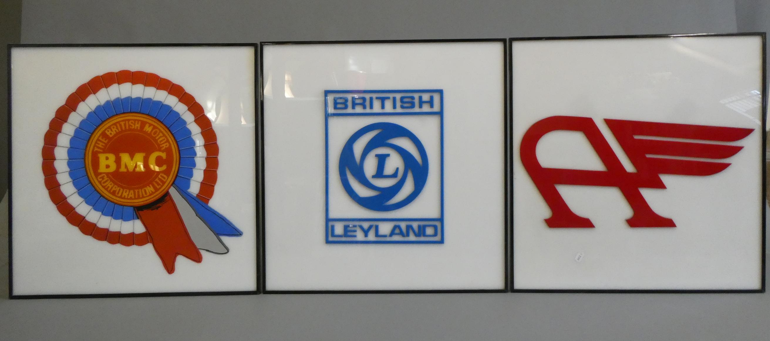 Three reproduction automobile advertising signs Image
