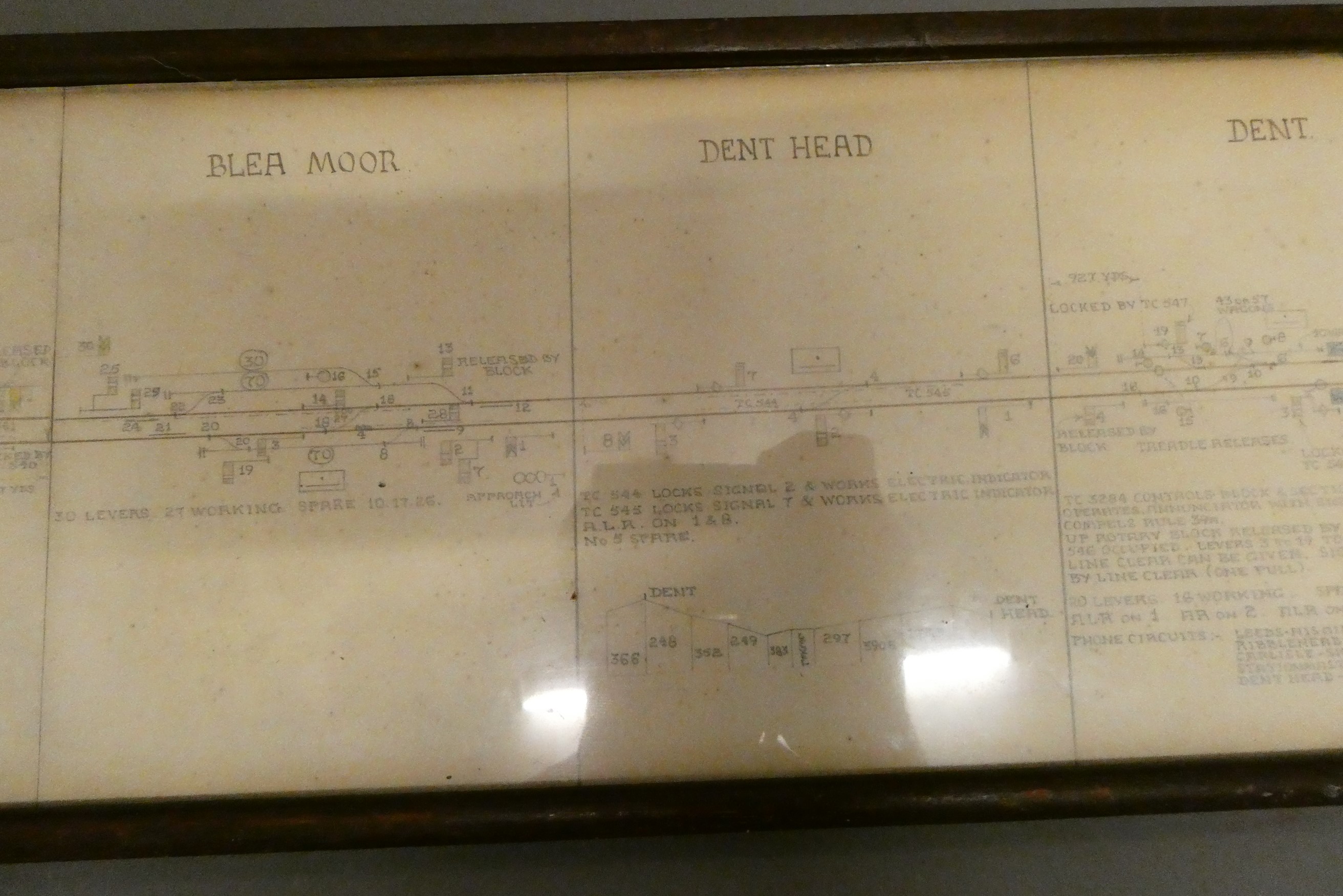 Mounted cardboard draftsman diagrams for the pre-war LMS track formations of the signal box block of Image