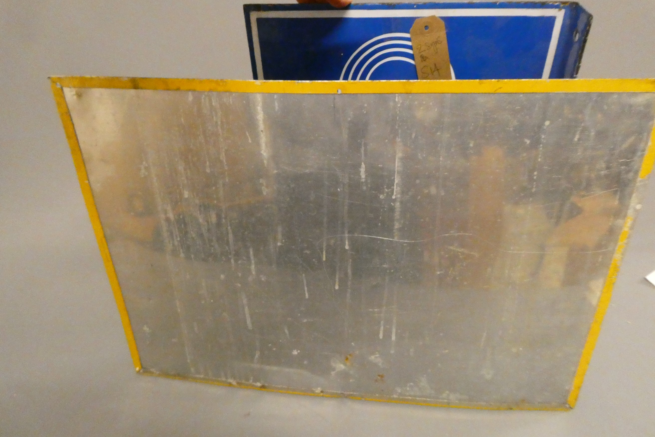 An enamel double sided wall mounting KB Radio Dealer sign (condition good+) and a printed aluminium Image