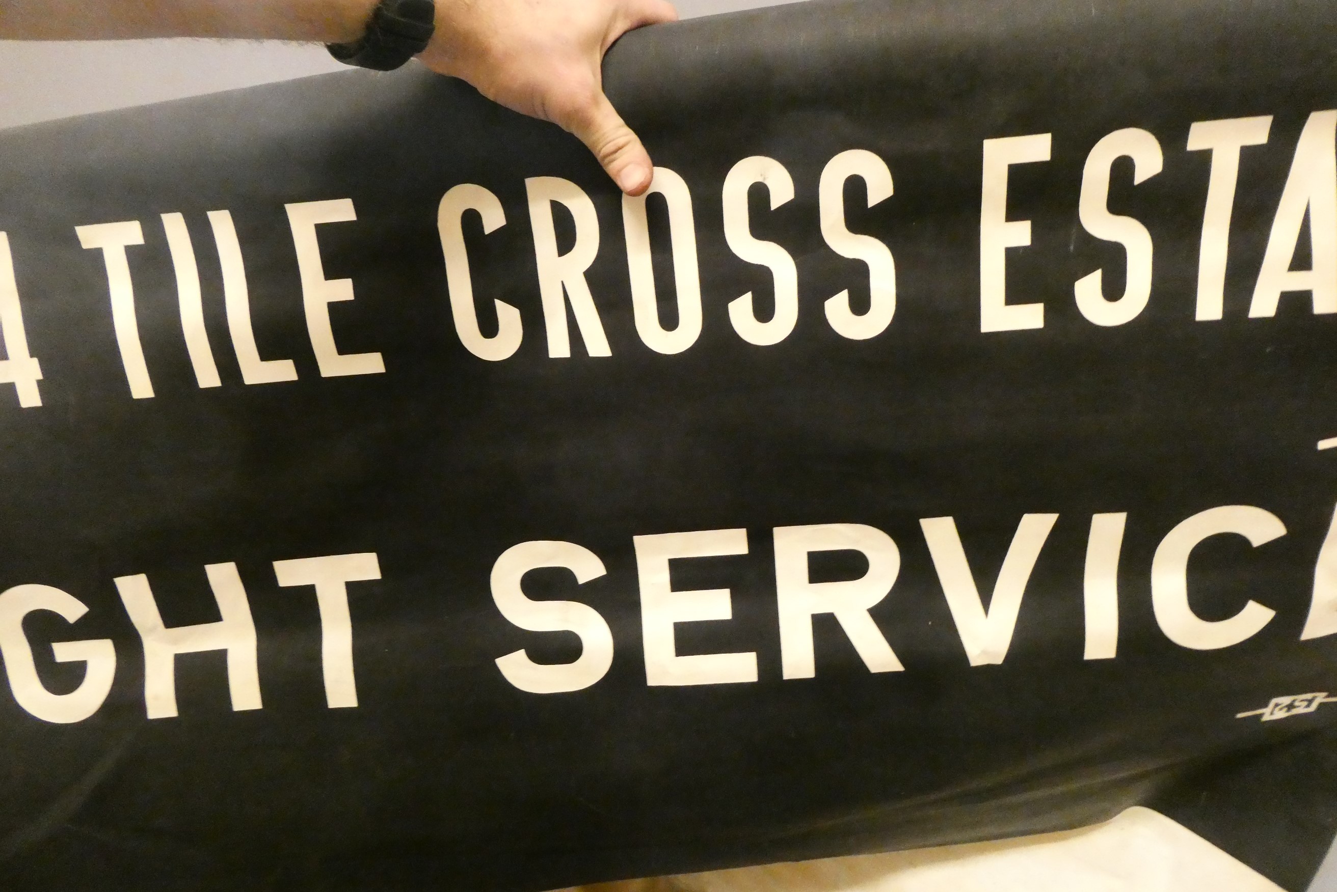 Three Bus destination rolls, white letters on black background, for various locations around the UK, Image