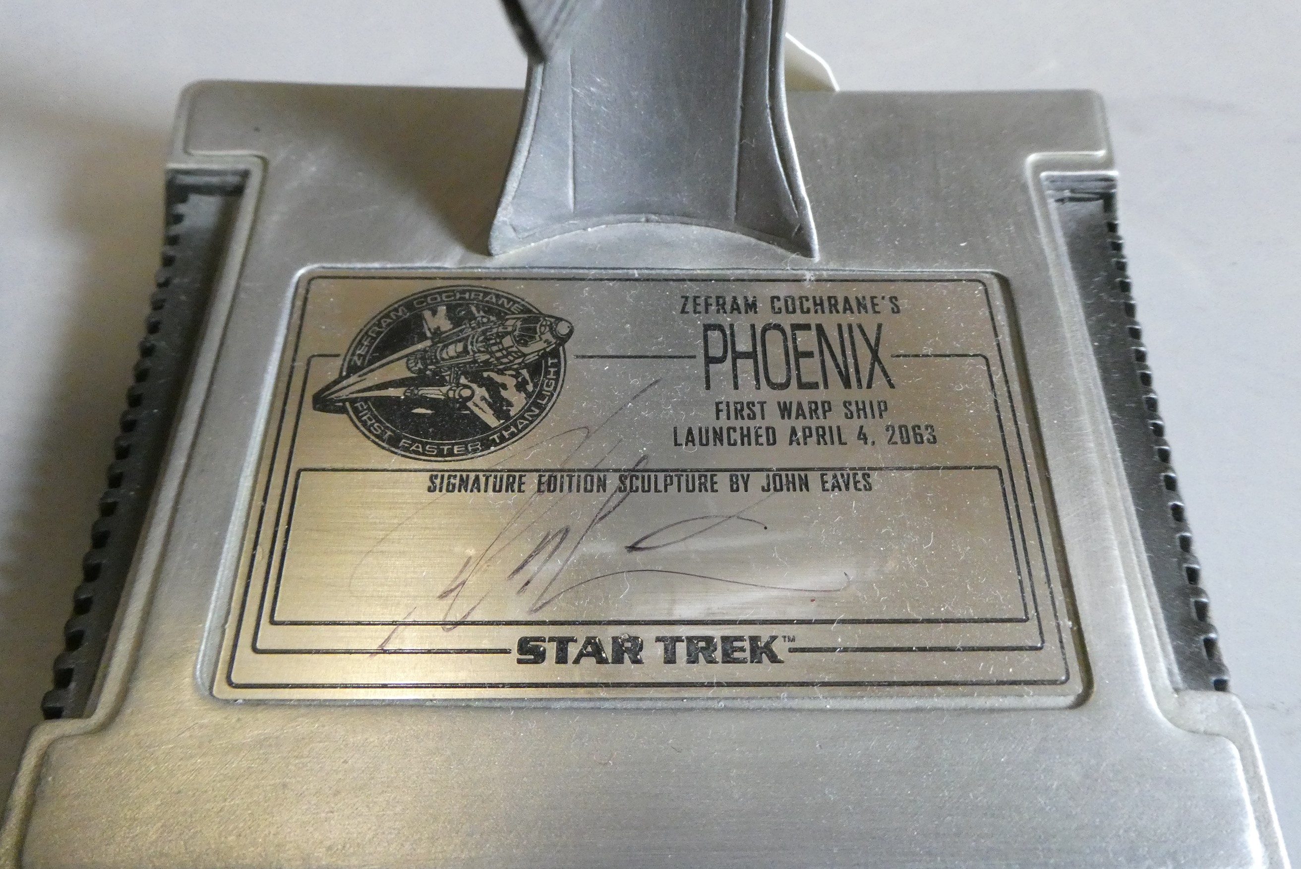 Star Trek - a John Eaves signature edition Zefram Cochrane's Phoenix, 10", good (Est. plus 24% Image
