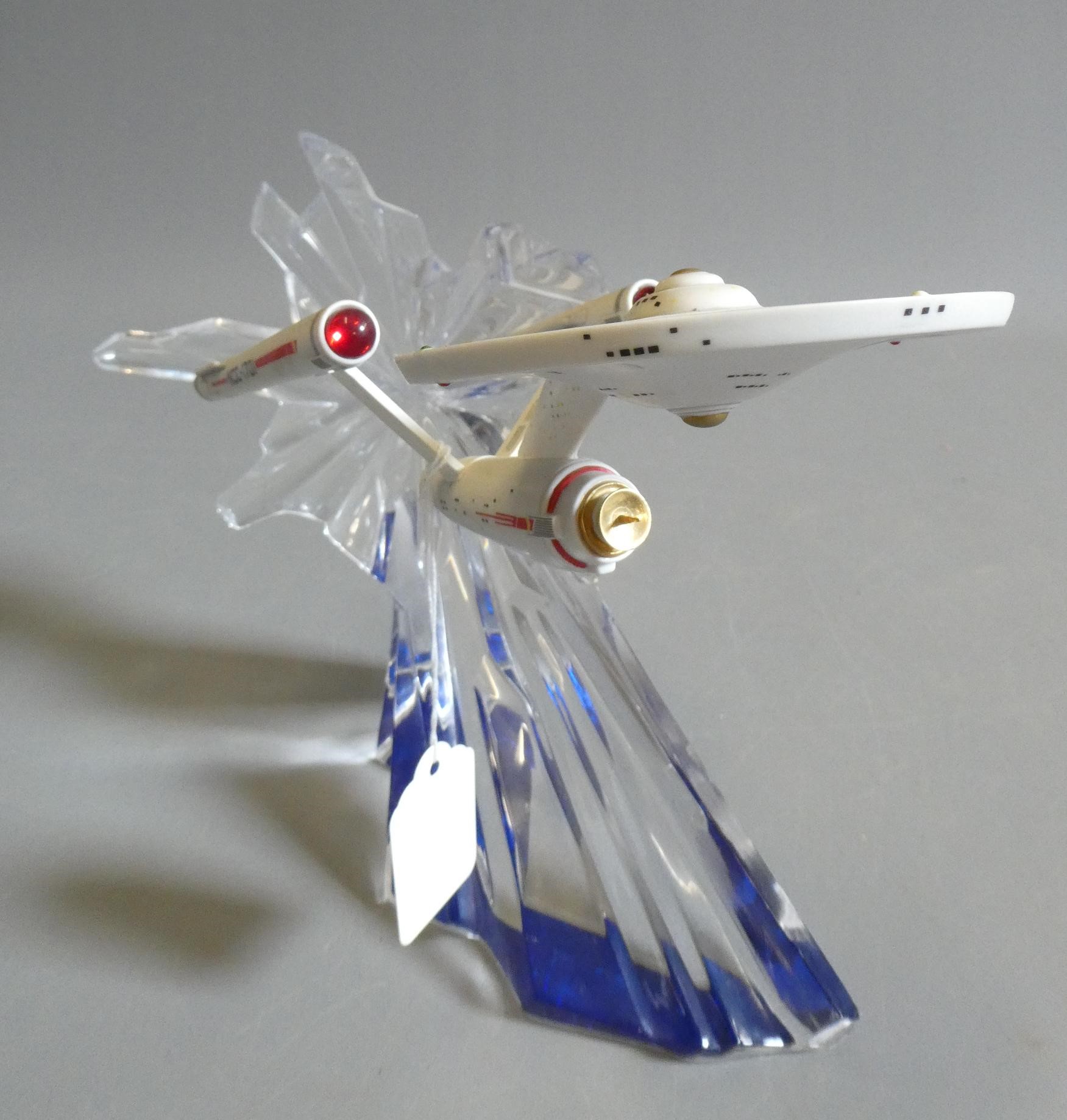 Star Trek - rare Franklin Mint bisque Star Ship Enterprise NCC-1701 on "crystal" base, 8 1/2" high, Image