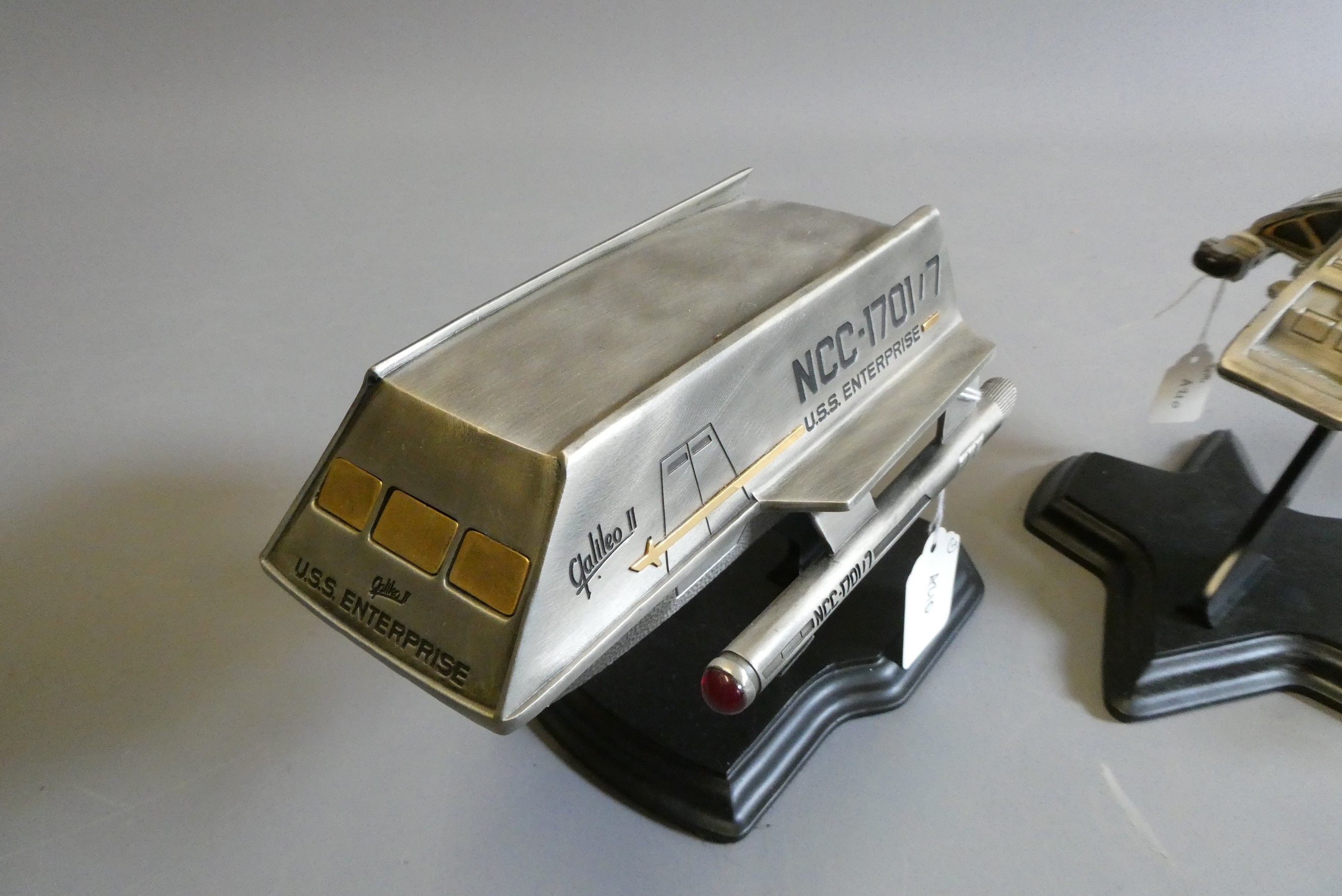 Star Trek - Three Franklin Mint pewter models, comprising Galileo II, Rio Grande and "Beyond the Image