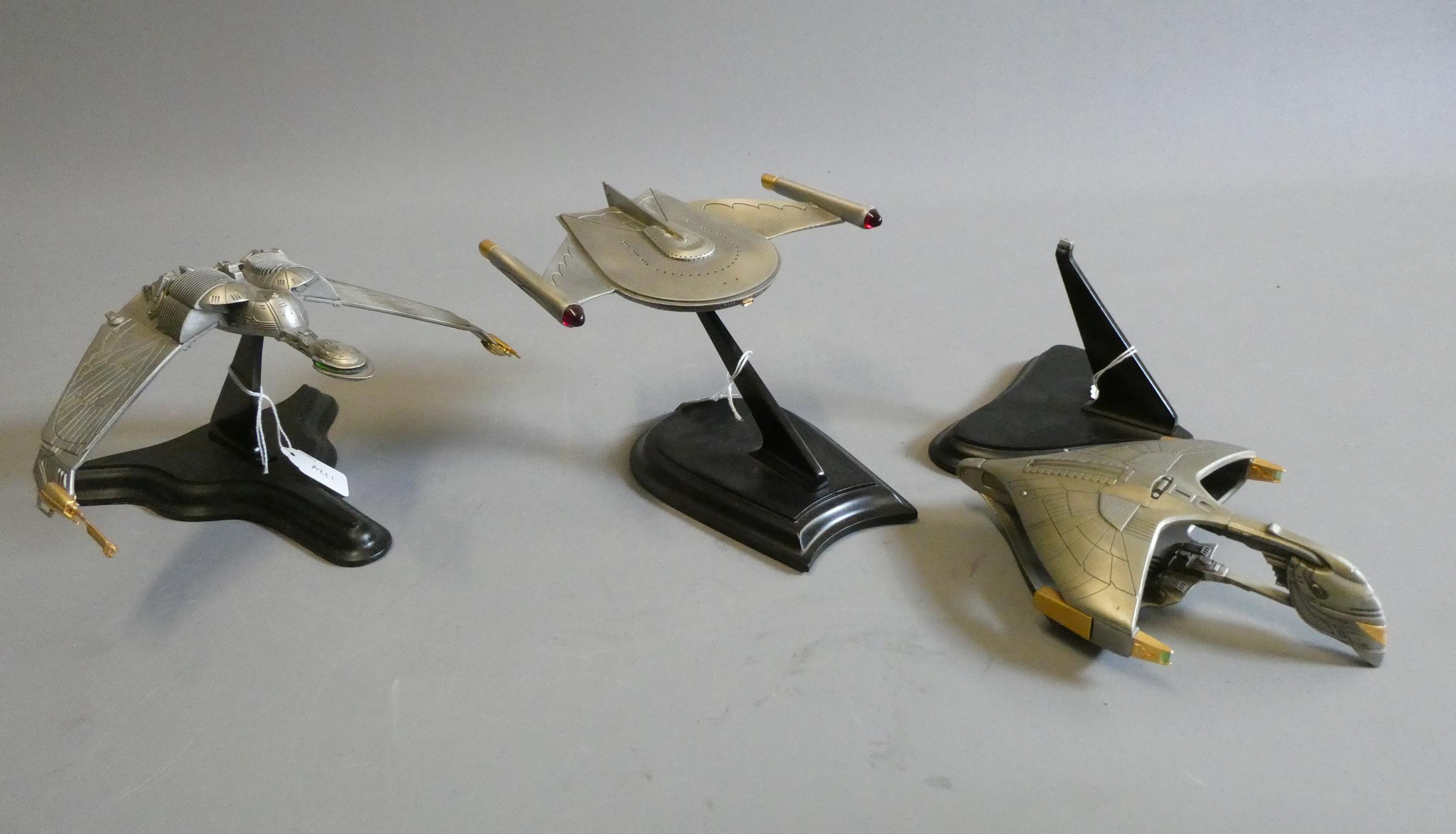 Star Trek - Three Franklin Mint pewter models Image