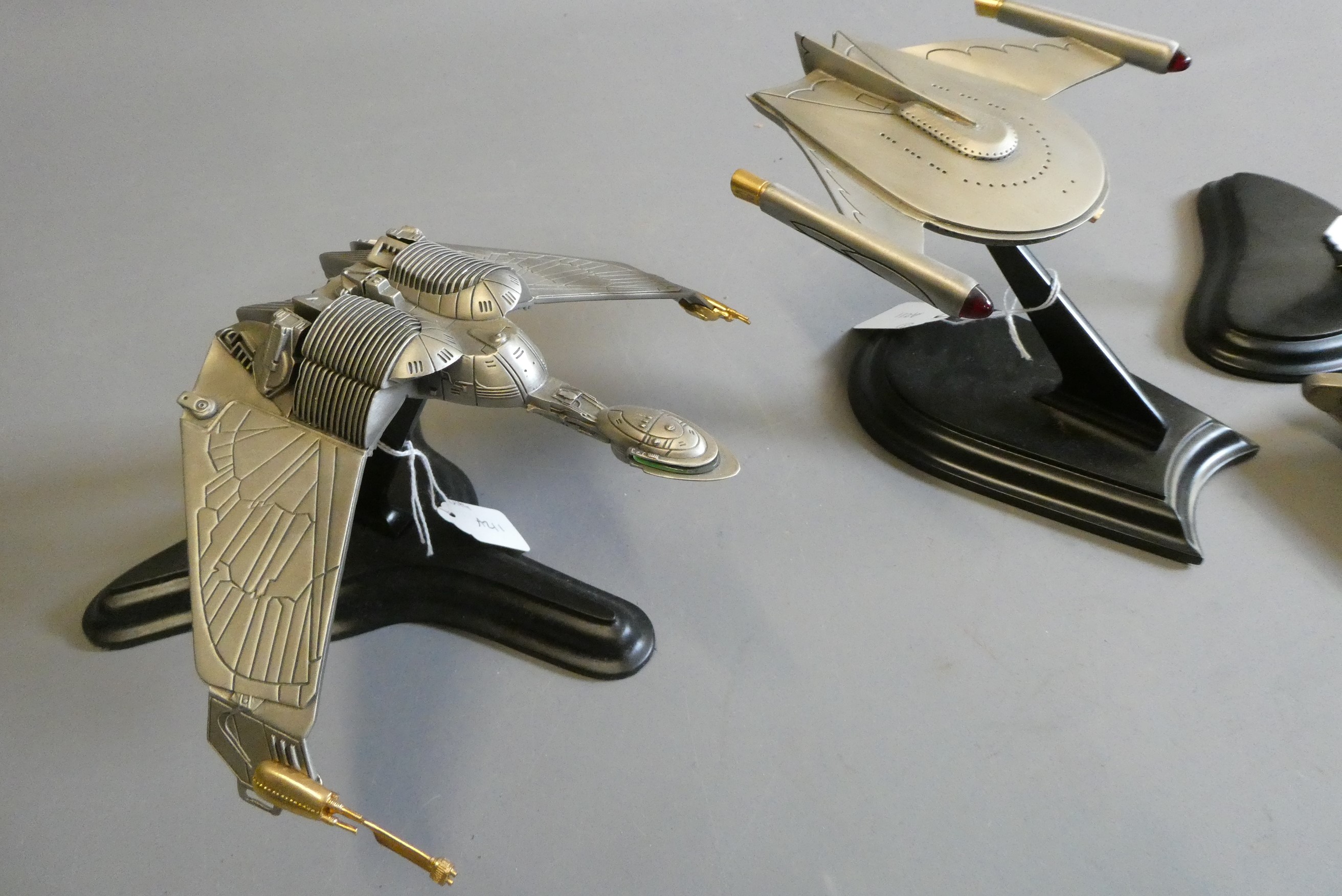 Star Trek - Three Franklin Mint pewter models Image