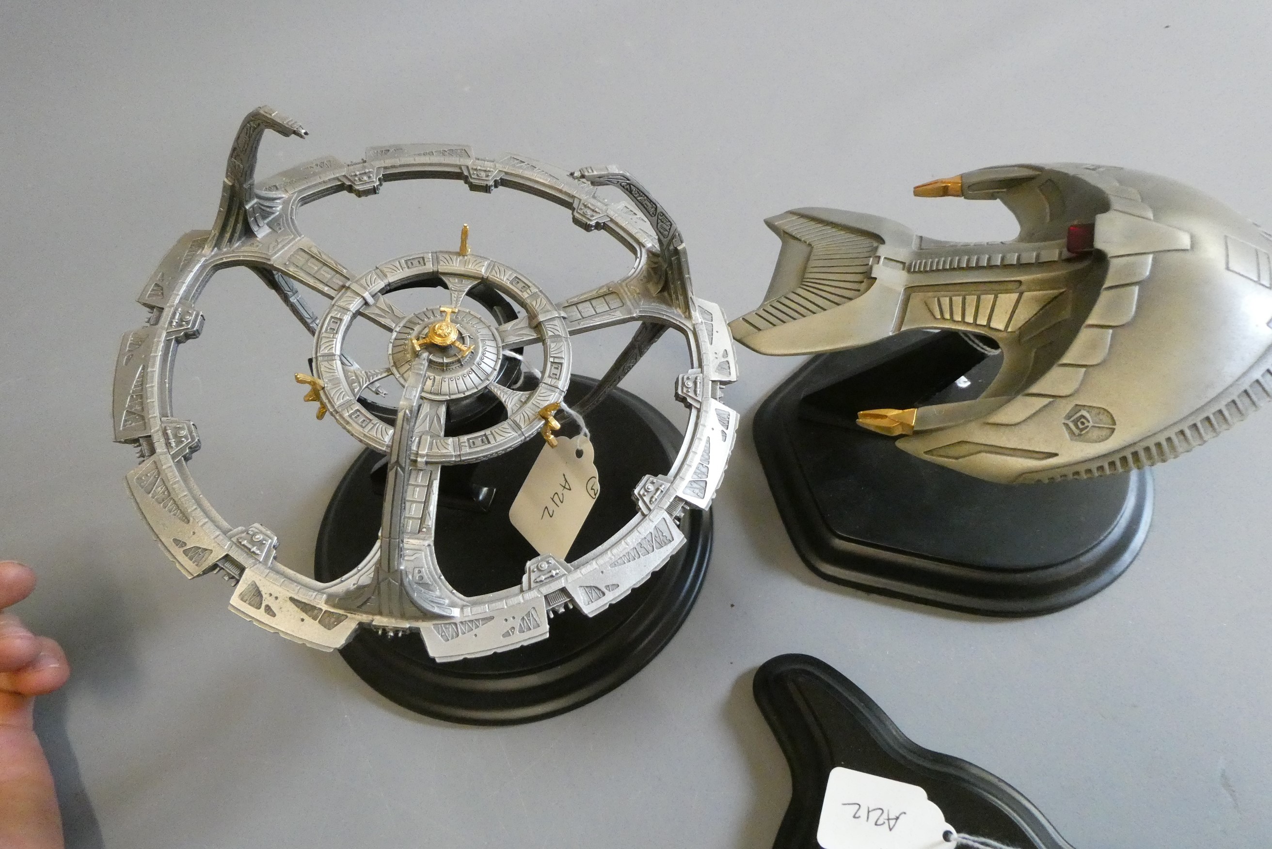 Star Trek - Three Franklin Mint pewter models Image