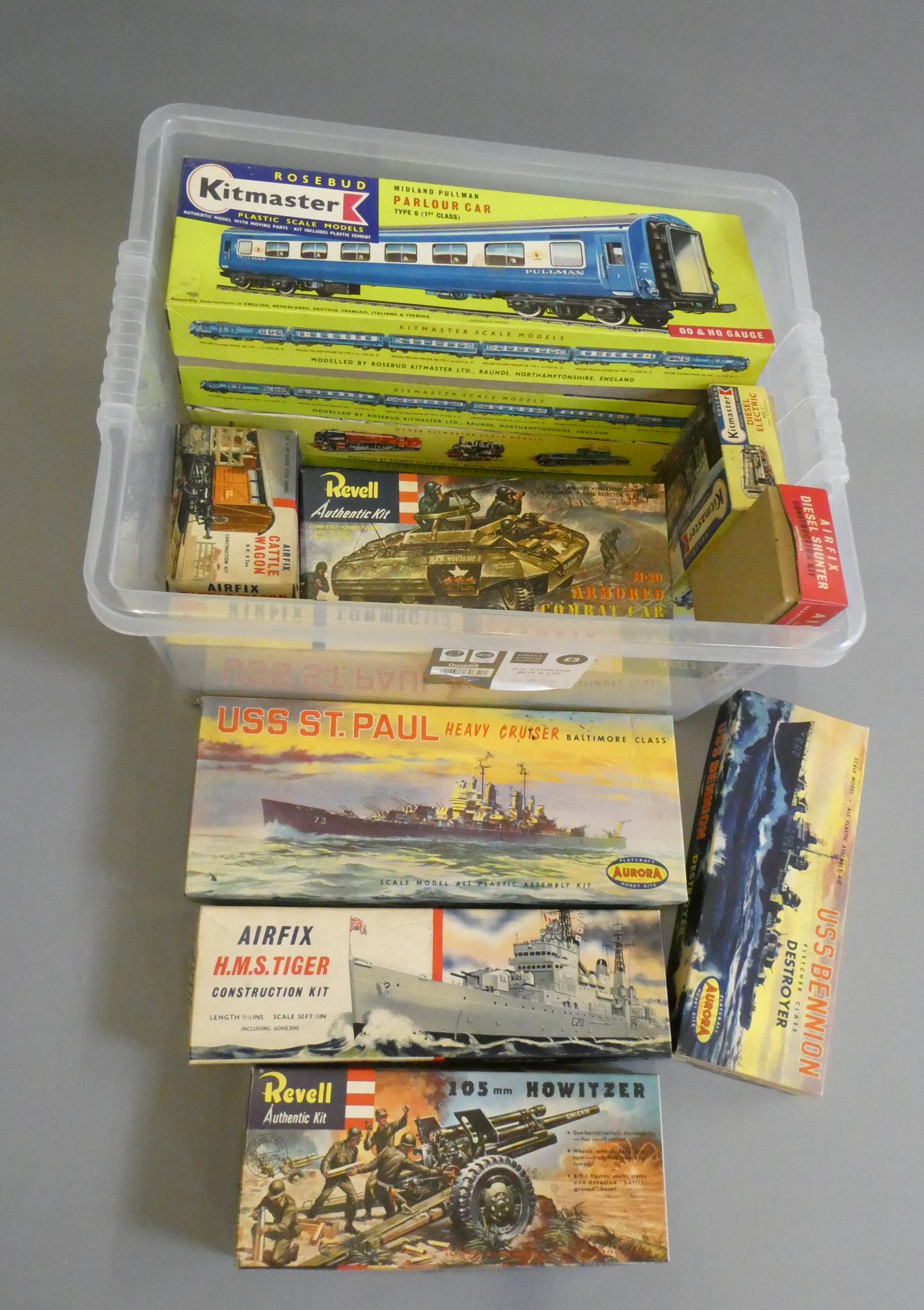 A large quantity of early plastic construction kits by Revell Image