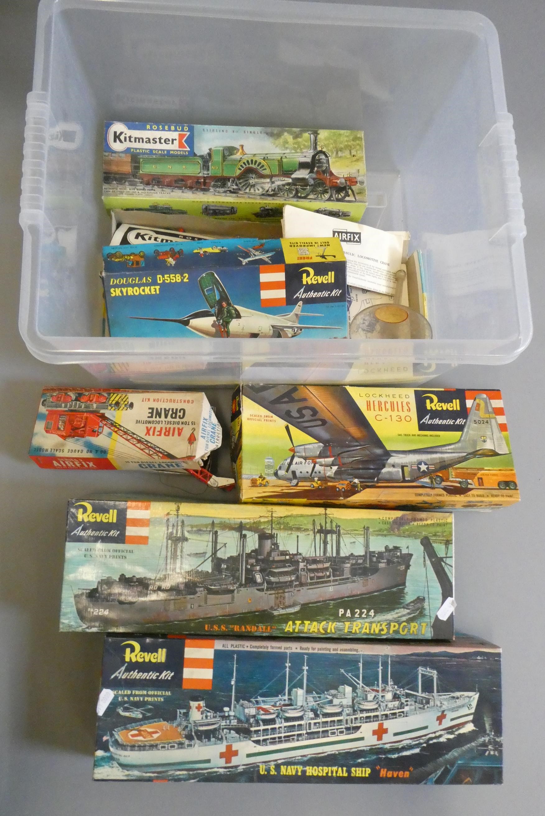 A large quantity of early plastic construction kits by Revell Image