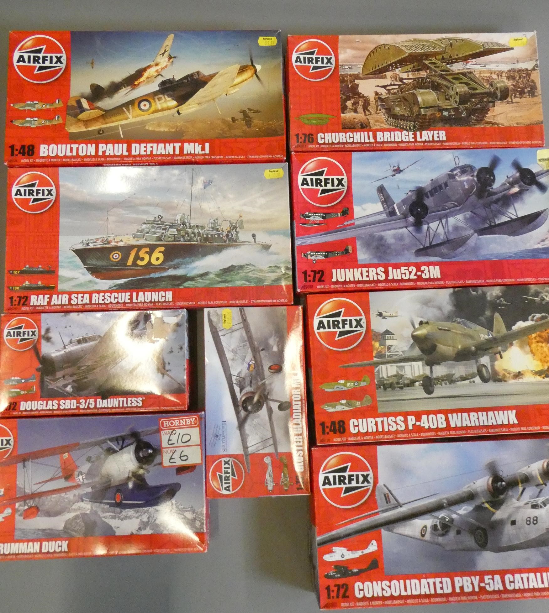 Twenty military kits including aircraft and vehicles by Airfix Image