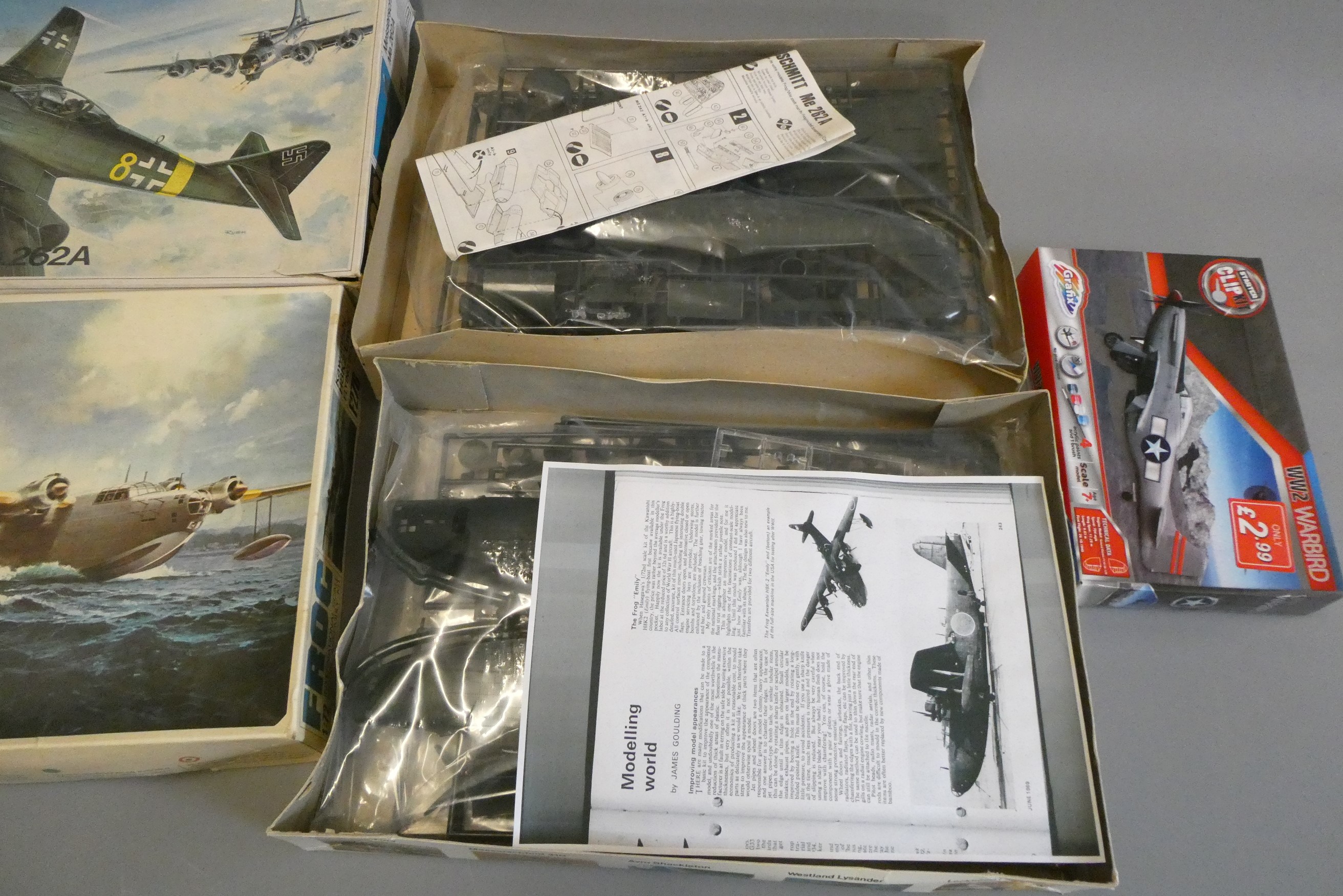 Two Frog plastic construction kits and Clipkit, boxed, unchecked for completeness (Est. plus 24% Image