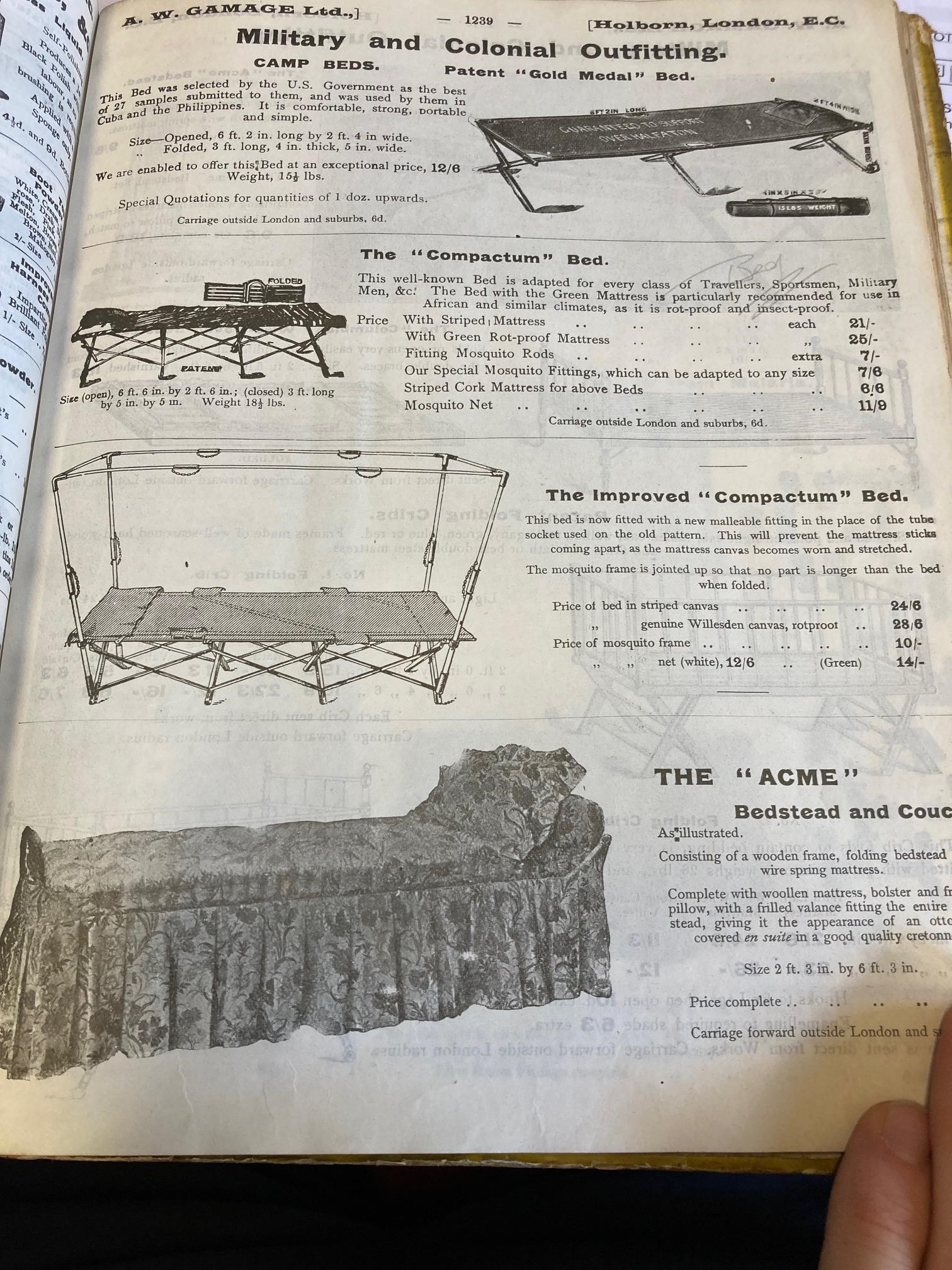A.W. Gamages Ltd Department Store catalogue from 1907 Image