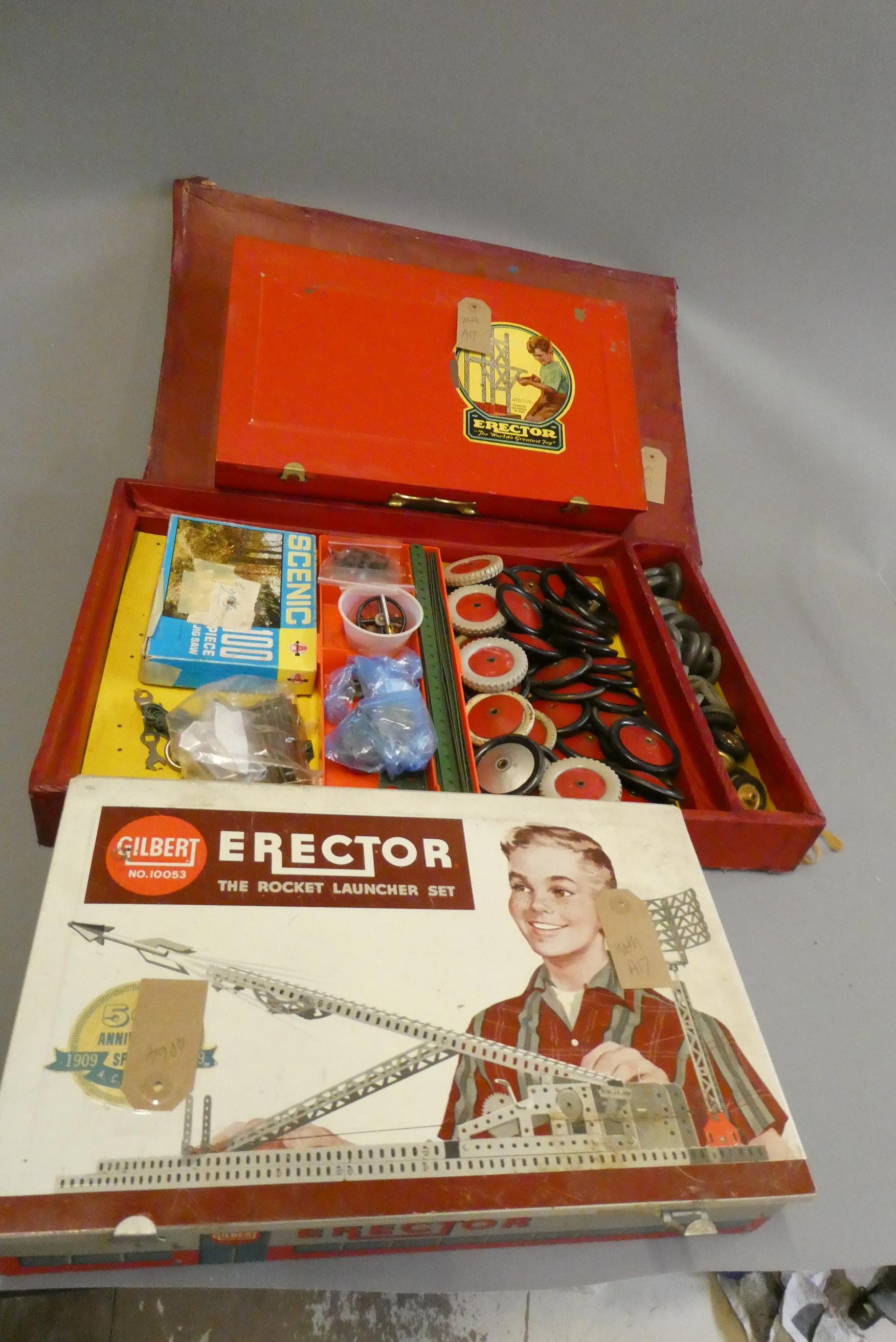 Construction sets by Meccano and Gilbert Erector Image