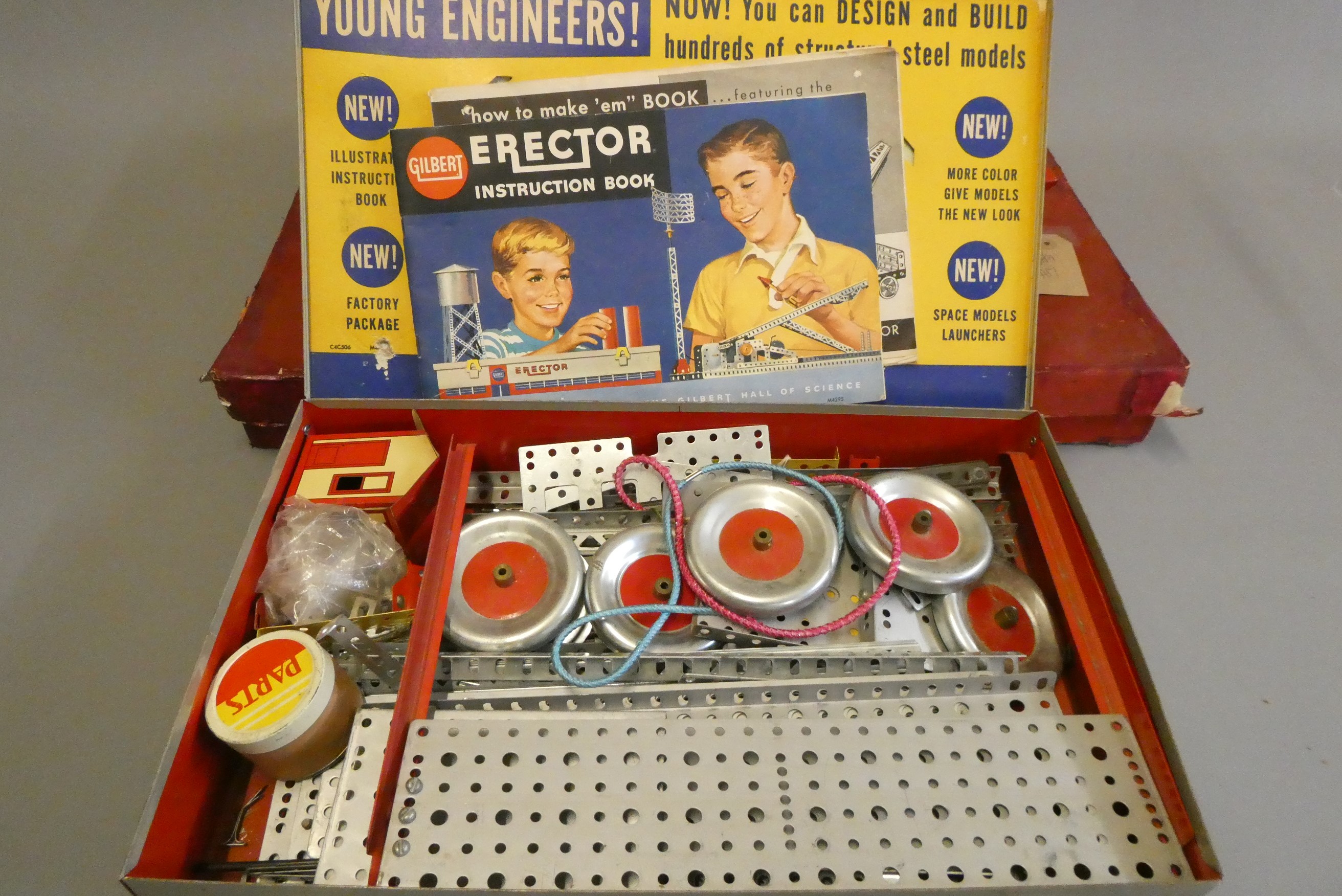 Construction sets by Meccano and Gilbert Erector Image
