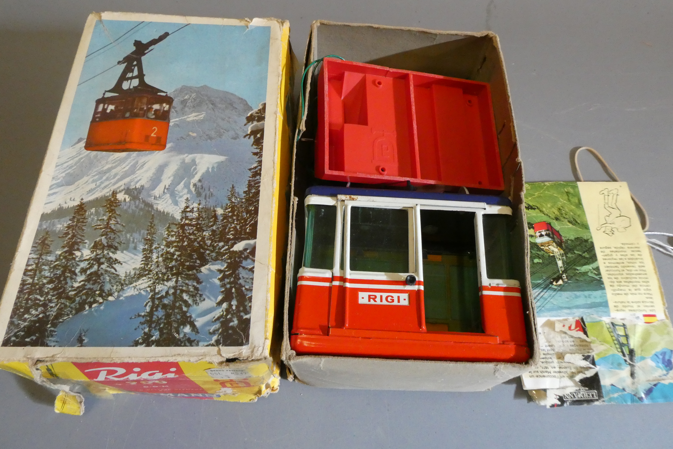 Lehmann RIGI cable car, manual version with hand winder, box AF, model fair (Est. plus 24% buyer's Image