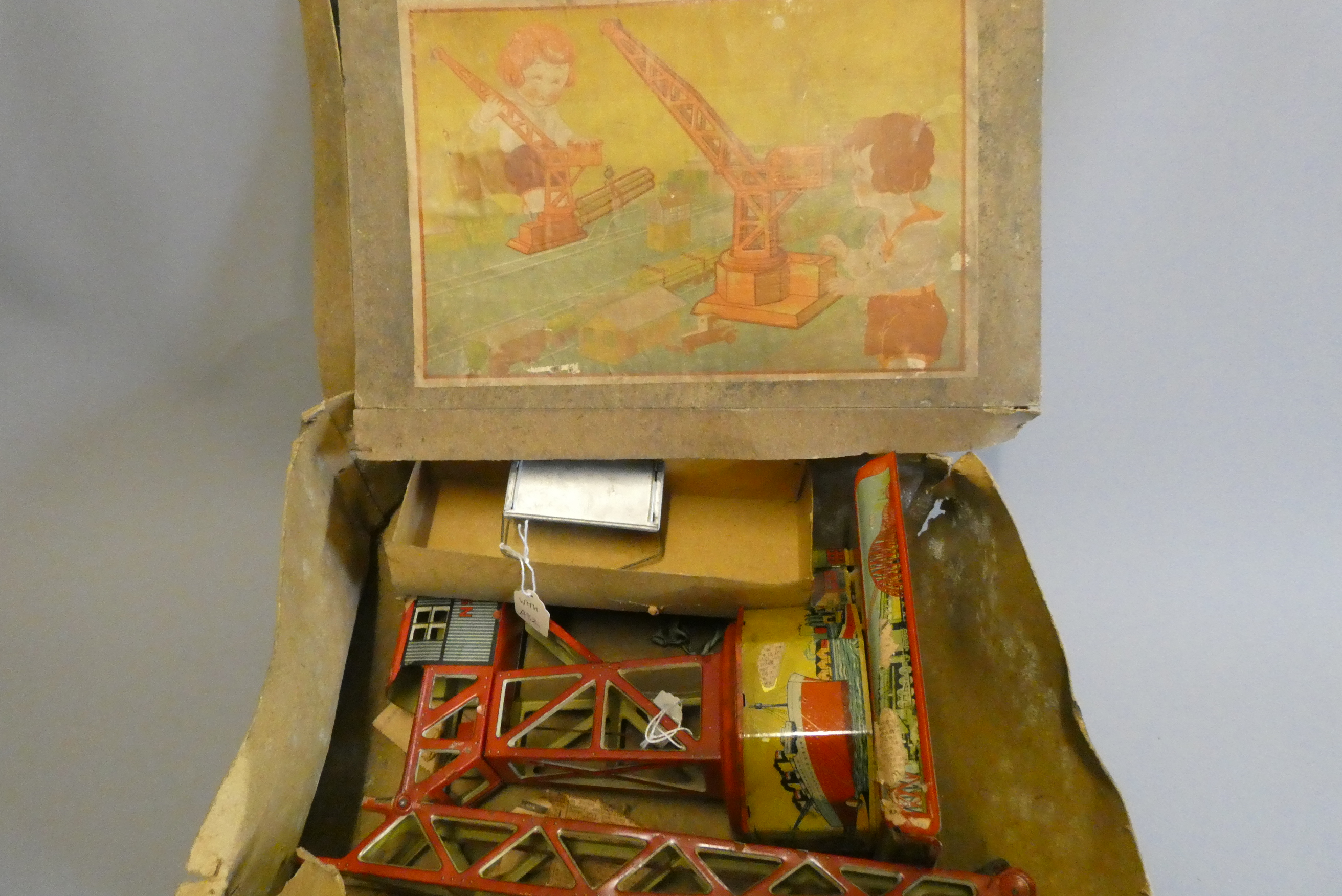 Clockwork Dock crane by Gely 192 Germany with hook and bucket Image