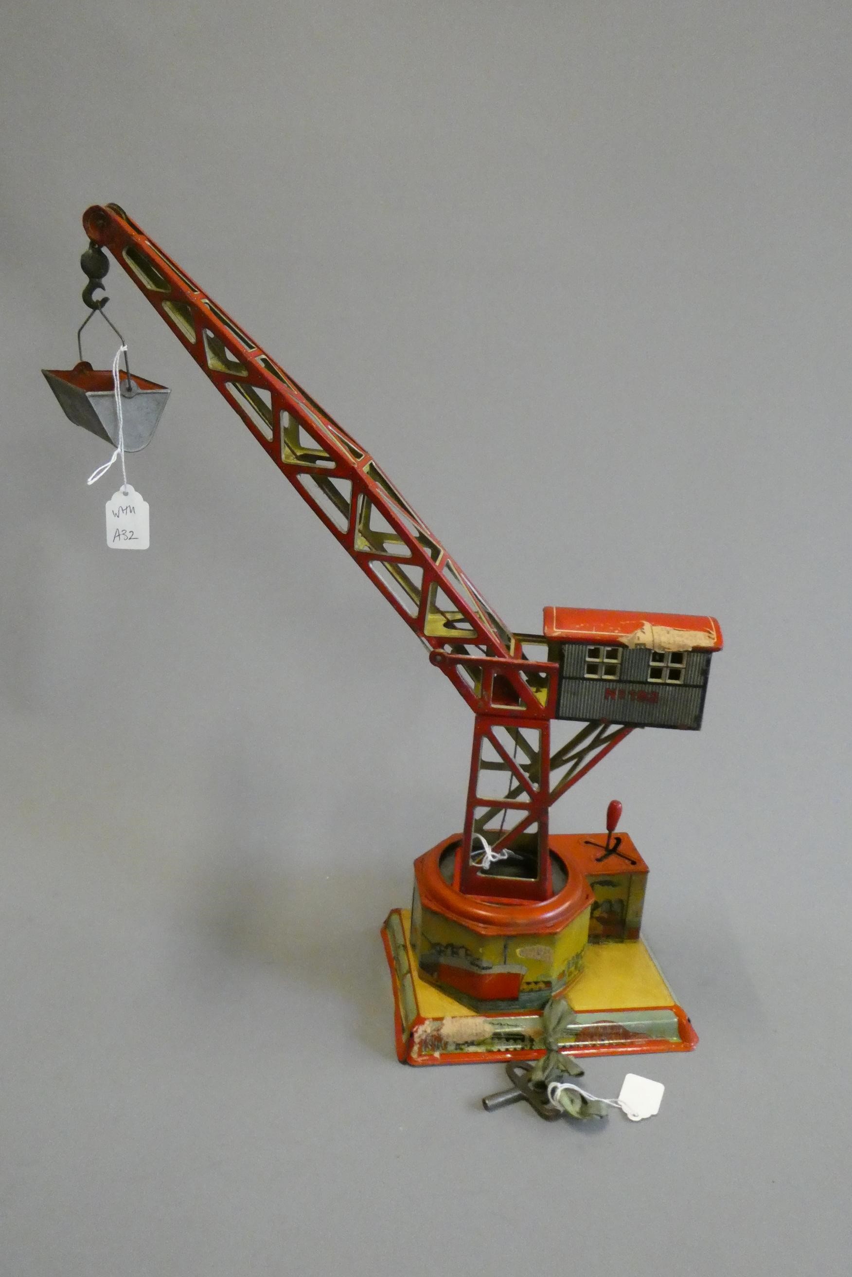 Clockwork Dock crane by Gely 192 Germany with hook and bucket Image