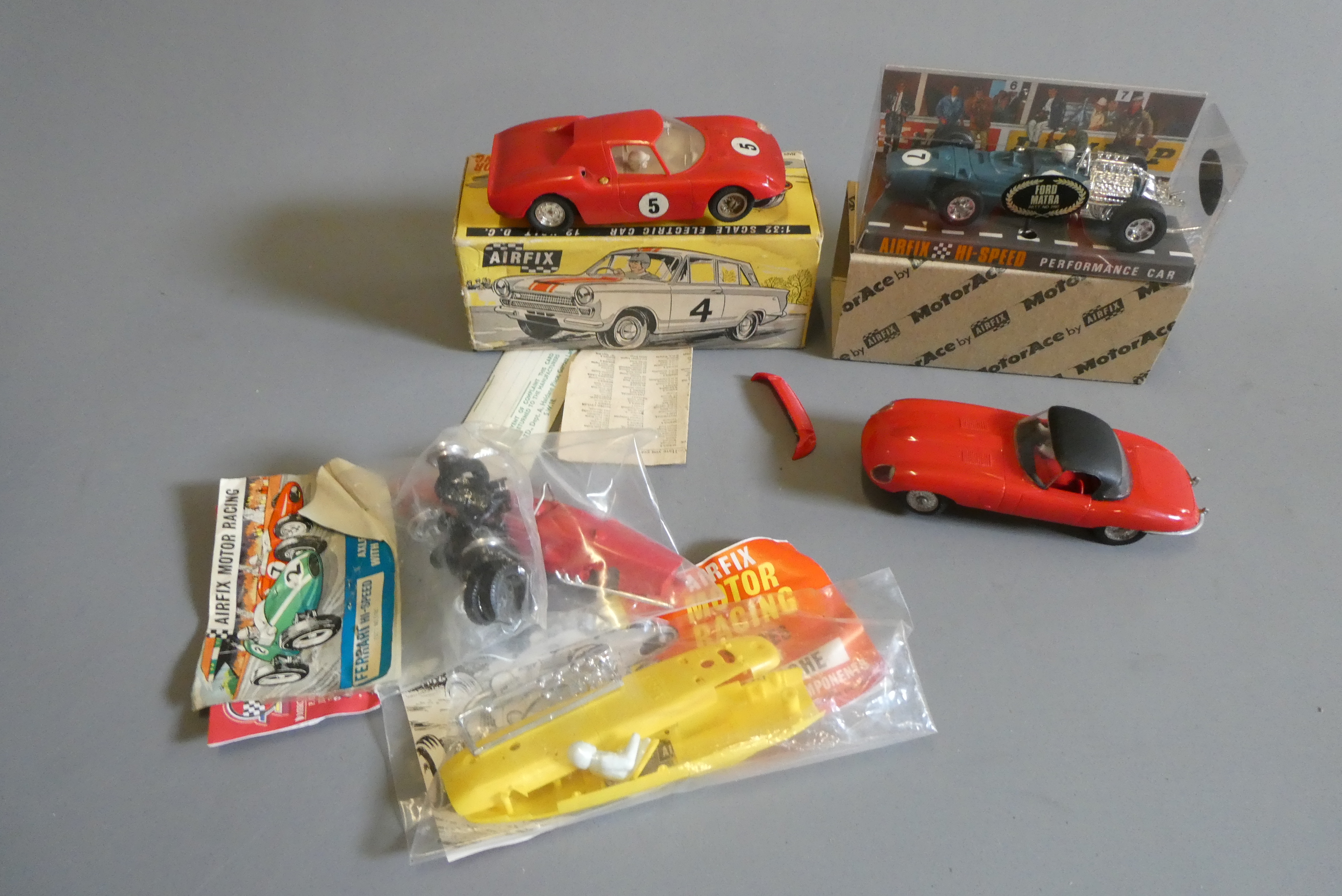 Three Airfix MRRC slot cars comprising Ford Matra in blue Image