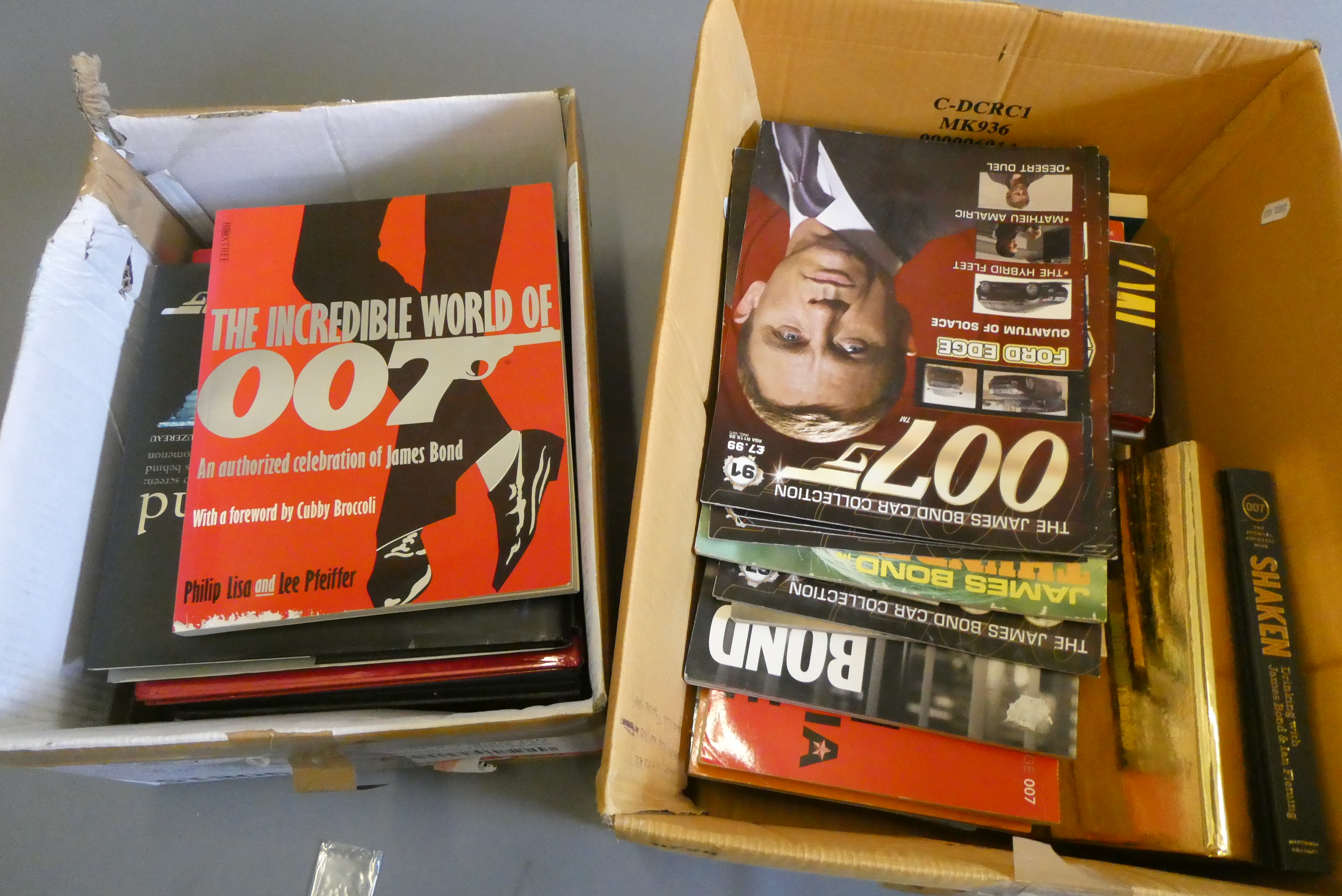 A collection of books and magazines on the James Bond Films Image