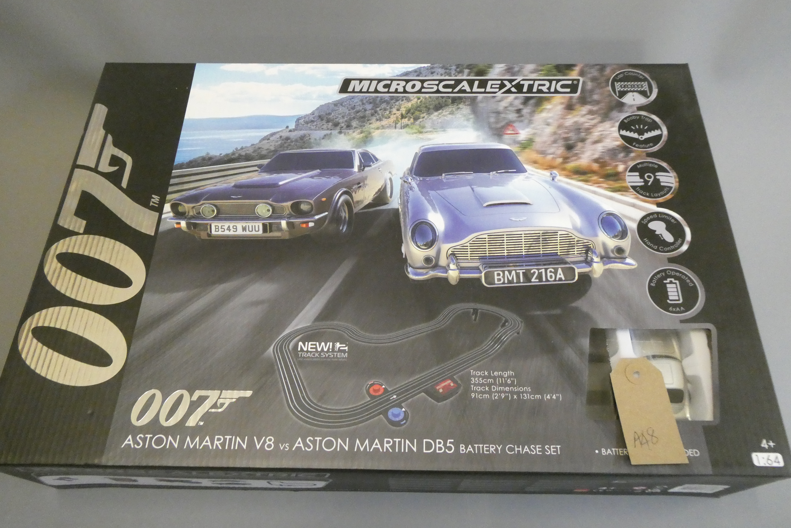 James Bond Micro Scalextric race set with Aston Martin BB5 and Aston Martin V8, boxed, excellent to Image