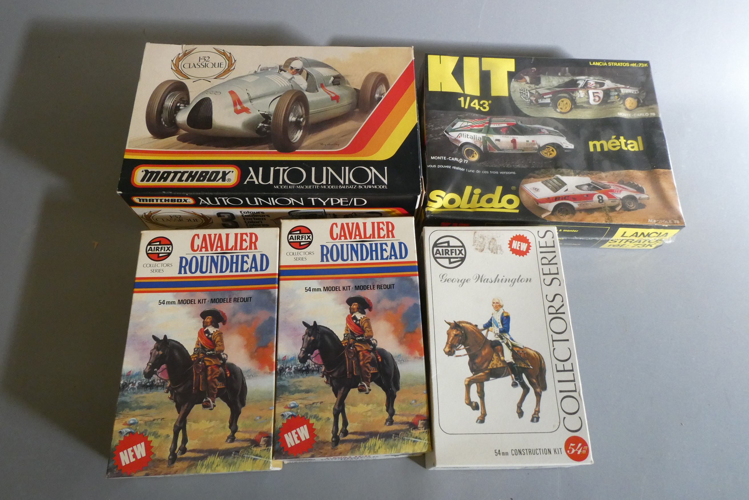Twelve plastic kits by Airfix and Heller including Aircraft, 54mm figures and F1 race cars, boxed, Image