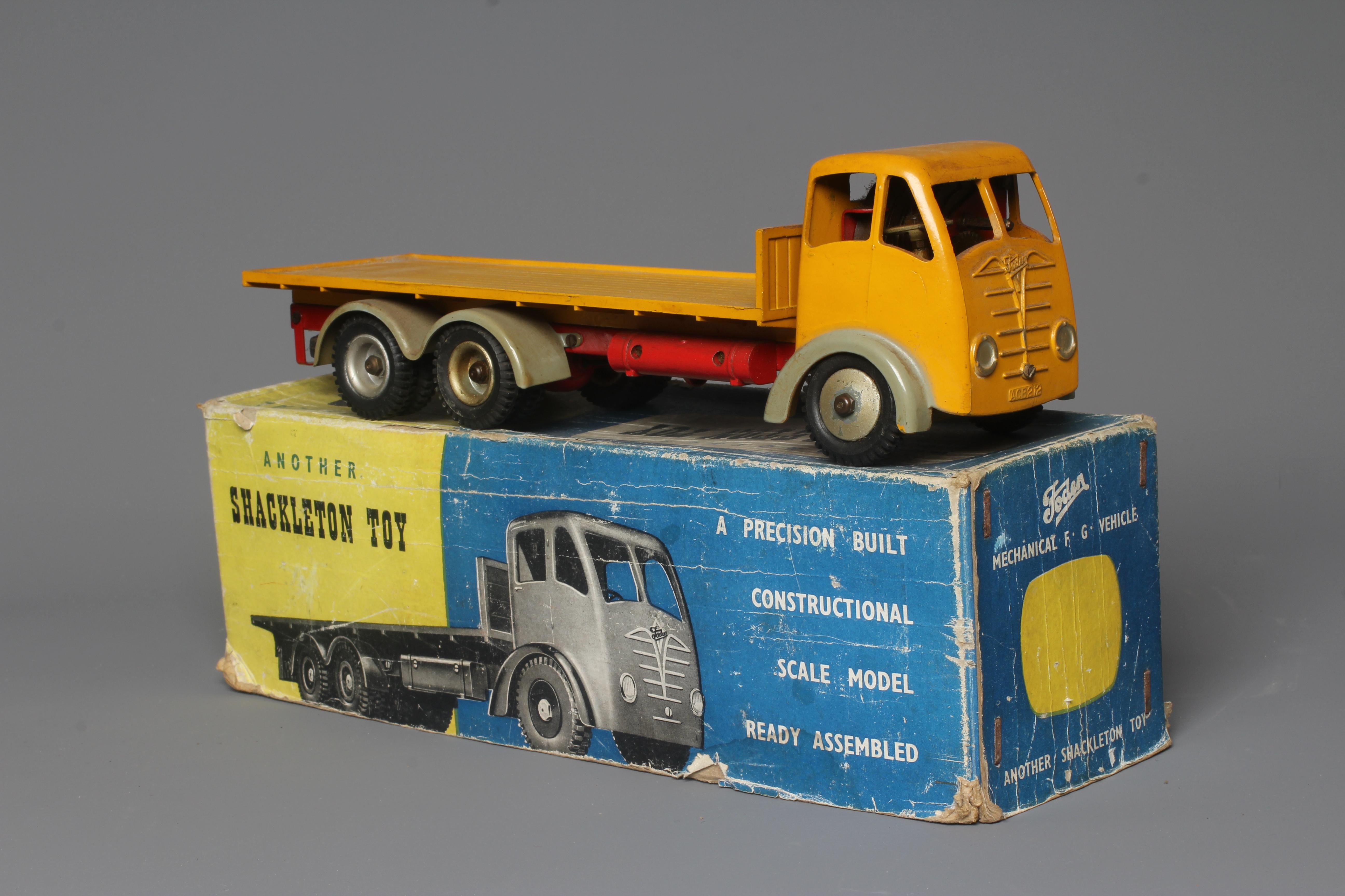 Shackleton clockwork Foden flat bed lorry finished in yellow with key Image