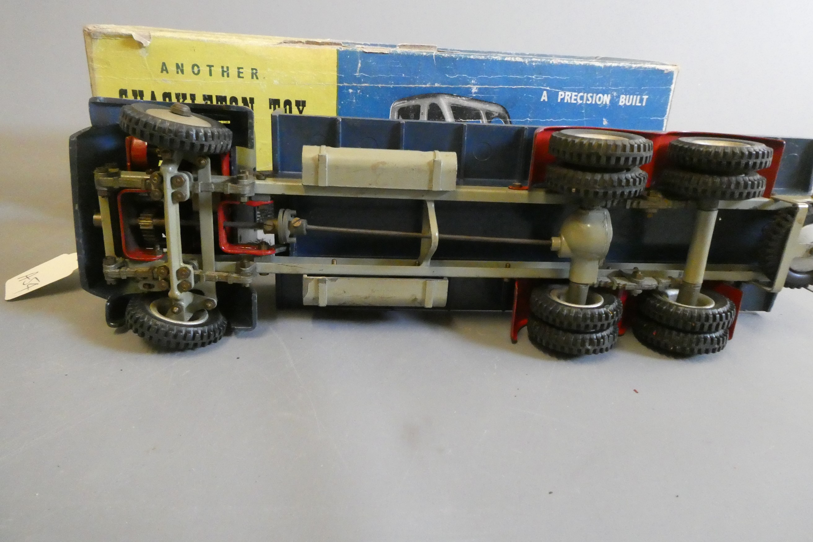 Shackleton clockwork Foden flat bed lorry finished in blue with key and instructions Image