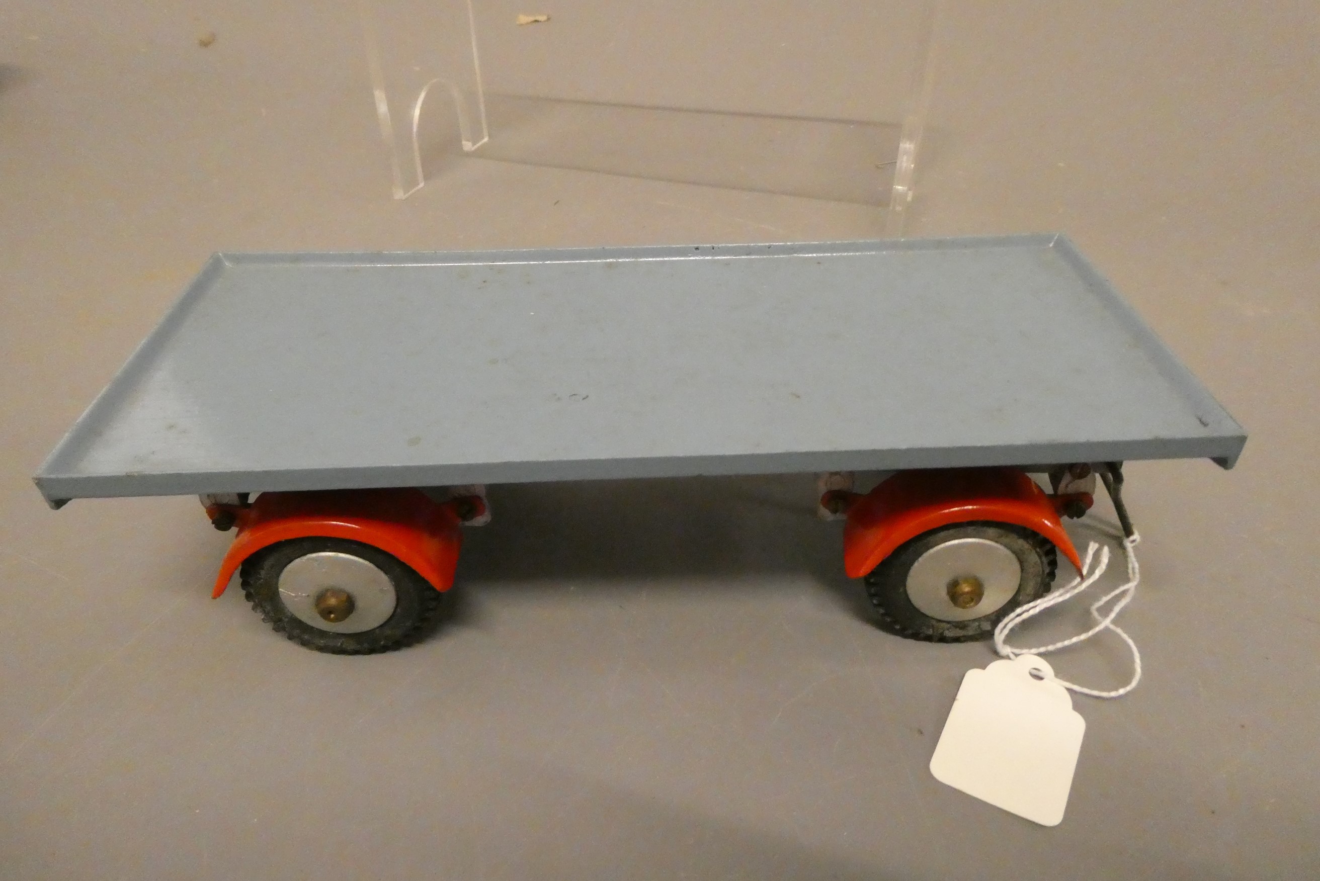 Shackleton Foden Flat bed trailer for clockwork lorry finished in pale blue, good+ (Est. plus 24% Image
