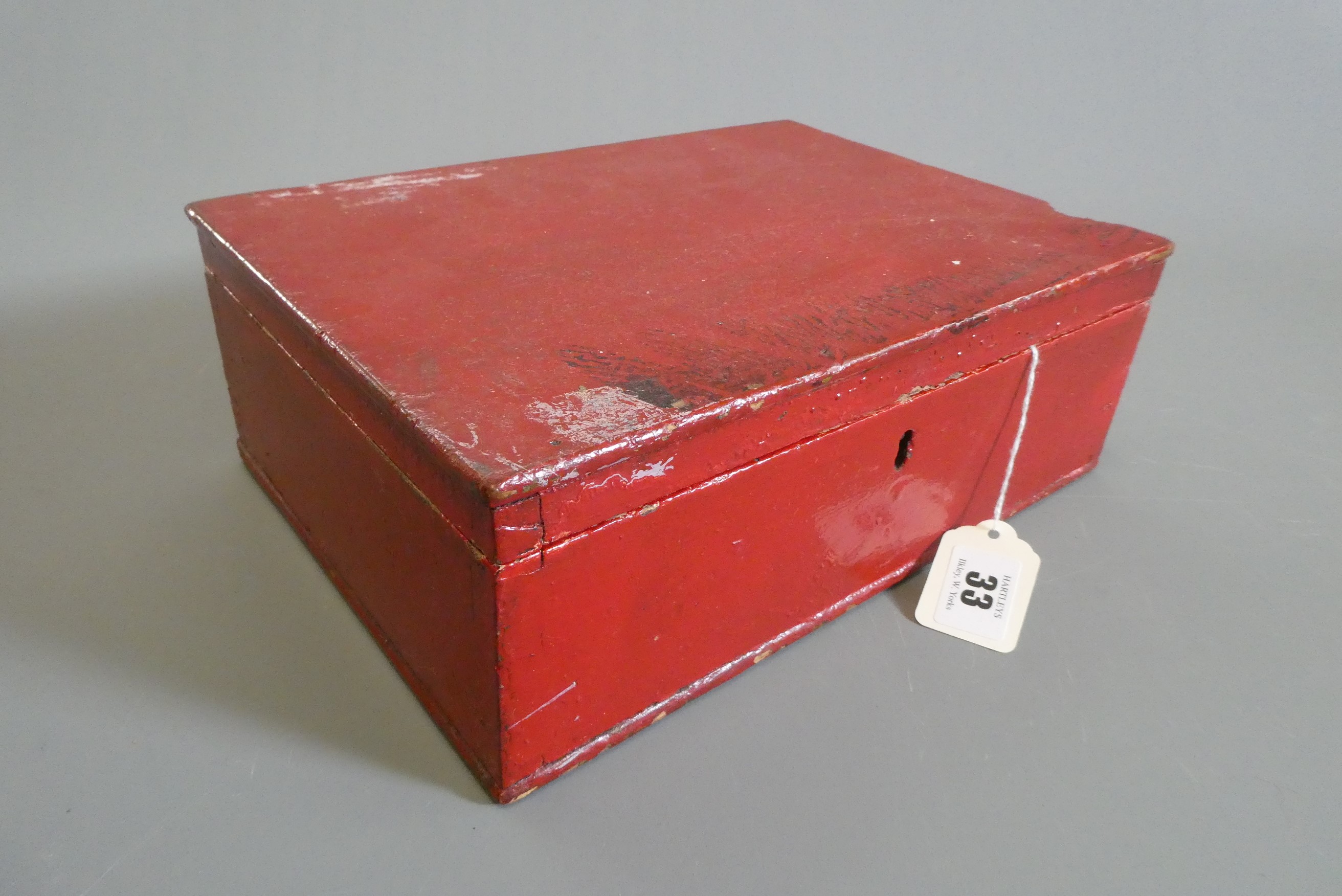A chest of doll's house and miniature dolls and models, mainly bisque, including three jointed Image