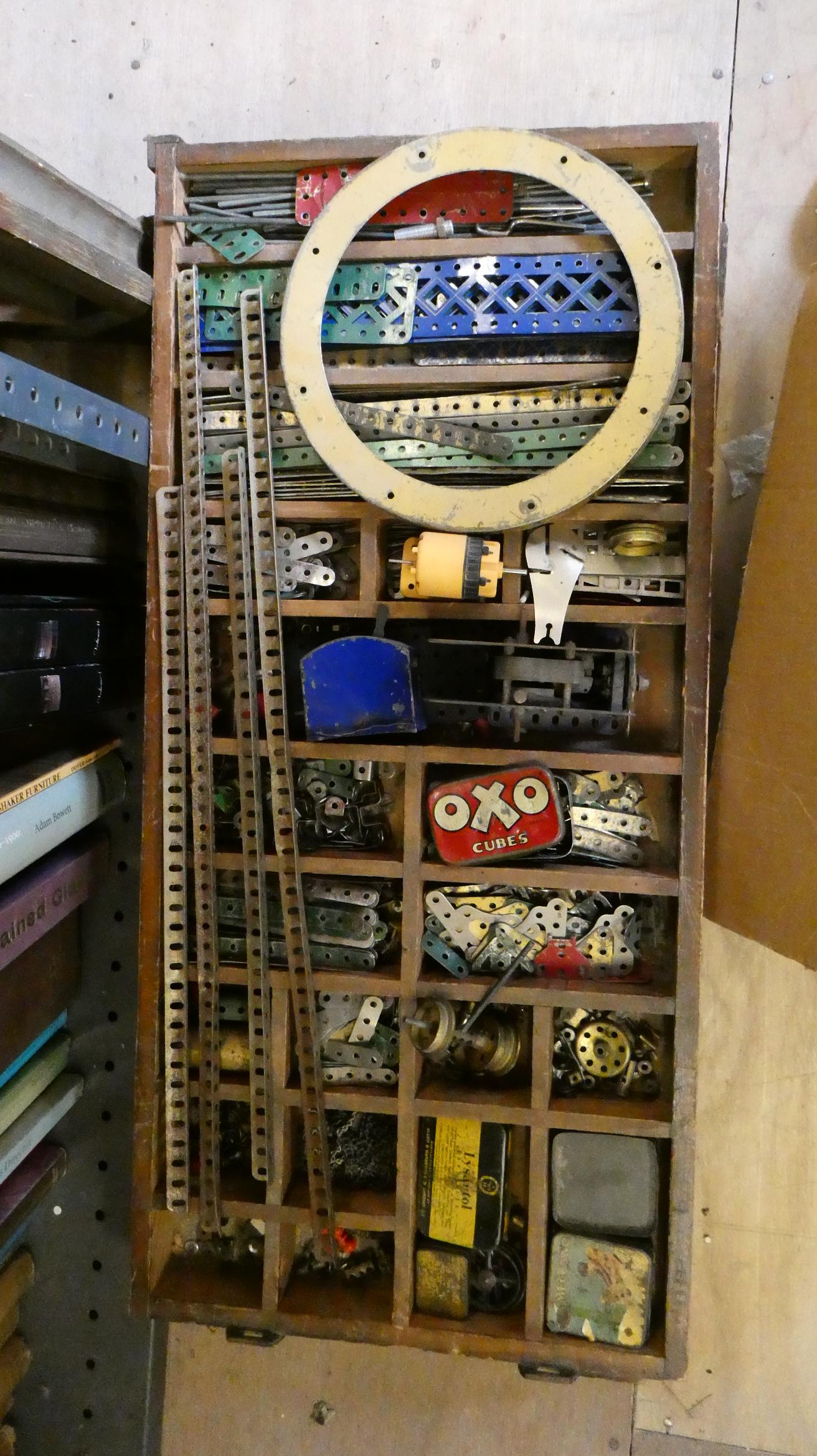 Large quantity of pre and postwar Meccano parts Image