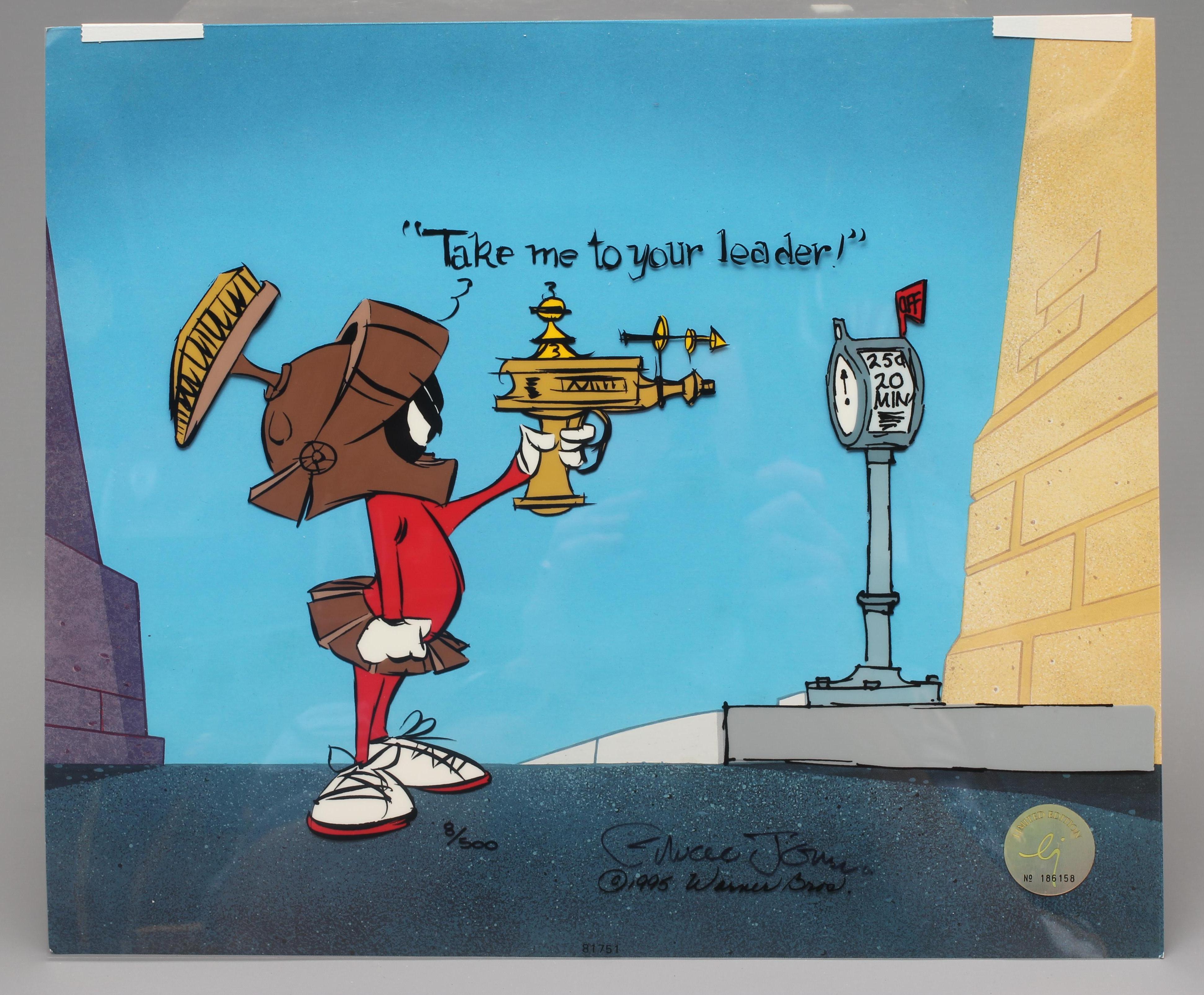 Chuck Jones Marvin the Martian original signed sketch entitled Meter Leader, No.8 of 500, excellent Image