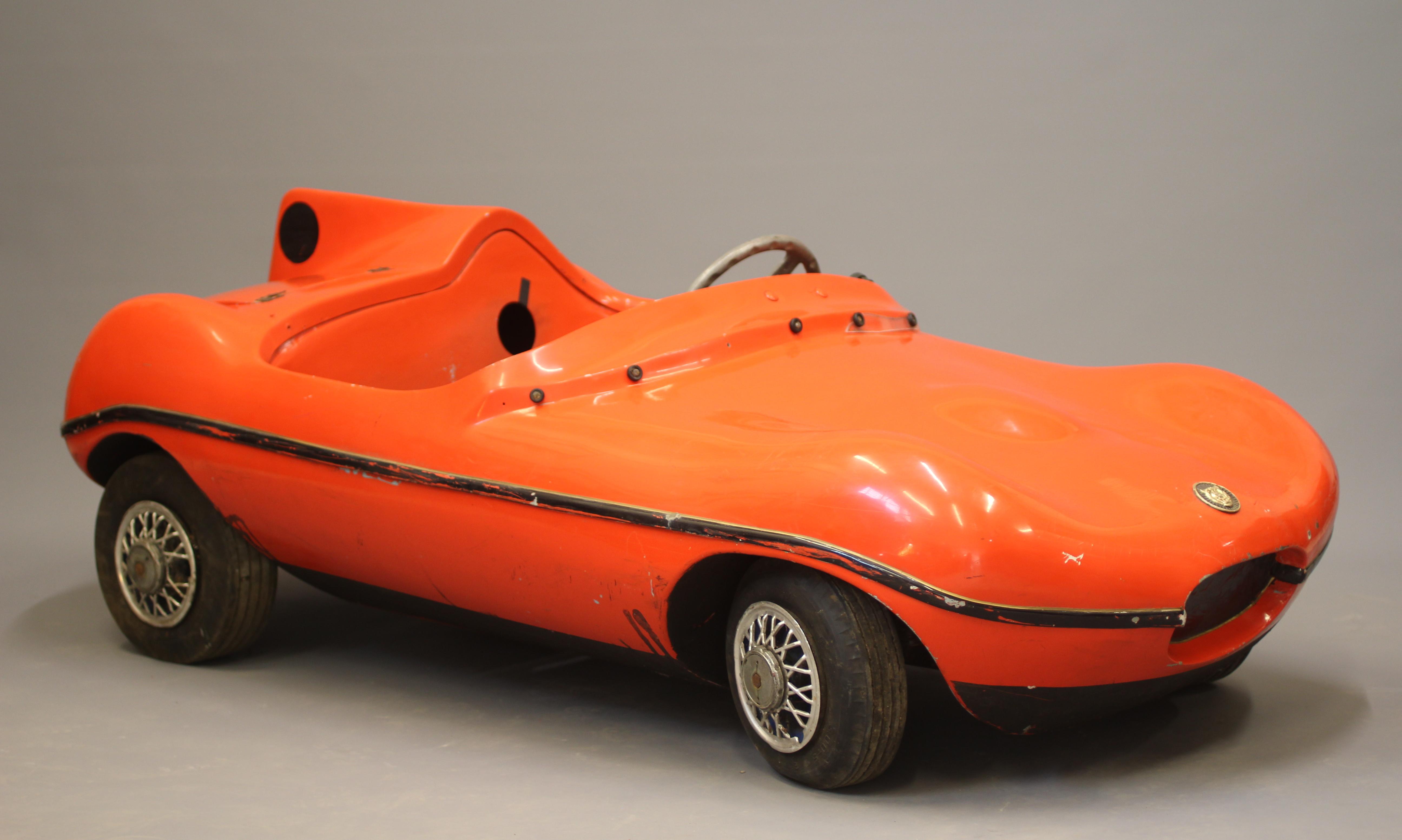 A Go-Cart size petrol driven model of a Jaguar D type. This car has a tubular frame chassis with a Image